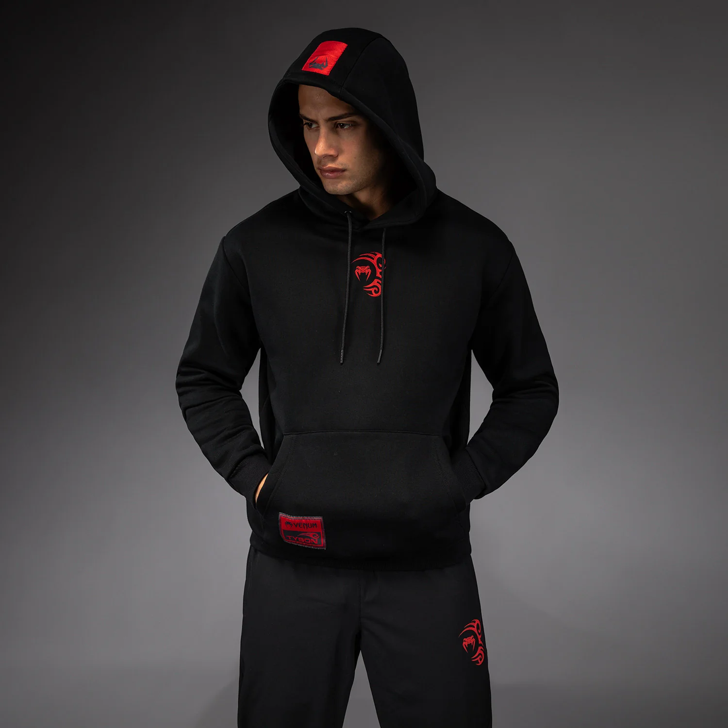 Venum x Mike Tyson Tiger Hoodie - Deep Black/Intense Red - Image 2