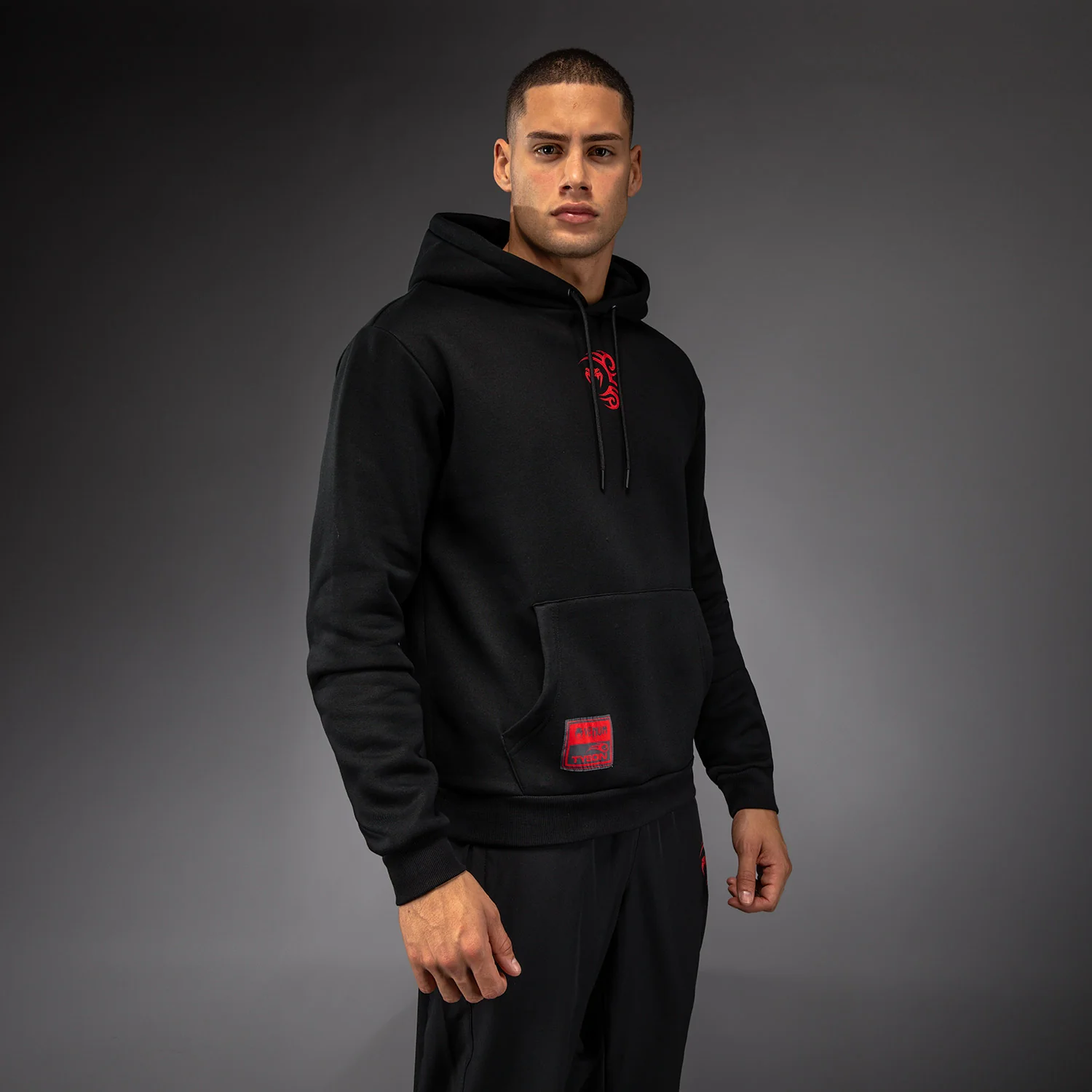 Venum x Mike Tyson Tiger Hoodie - Deep Black/Intense Red - Image 3