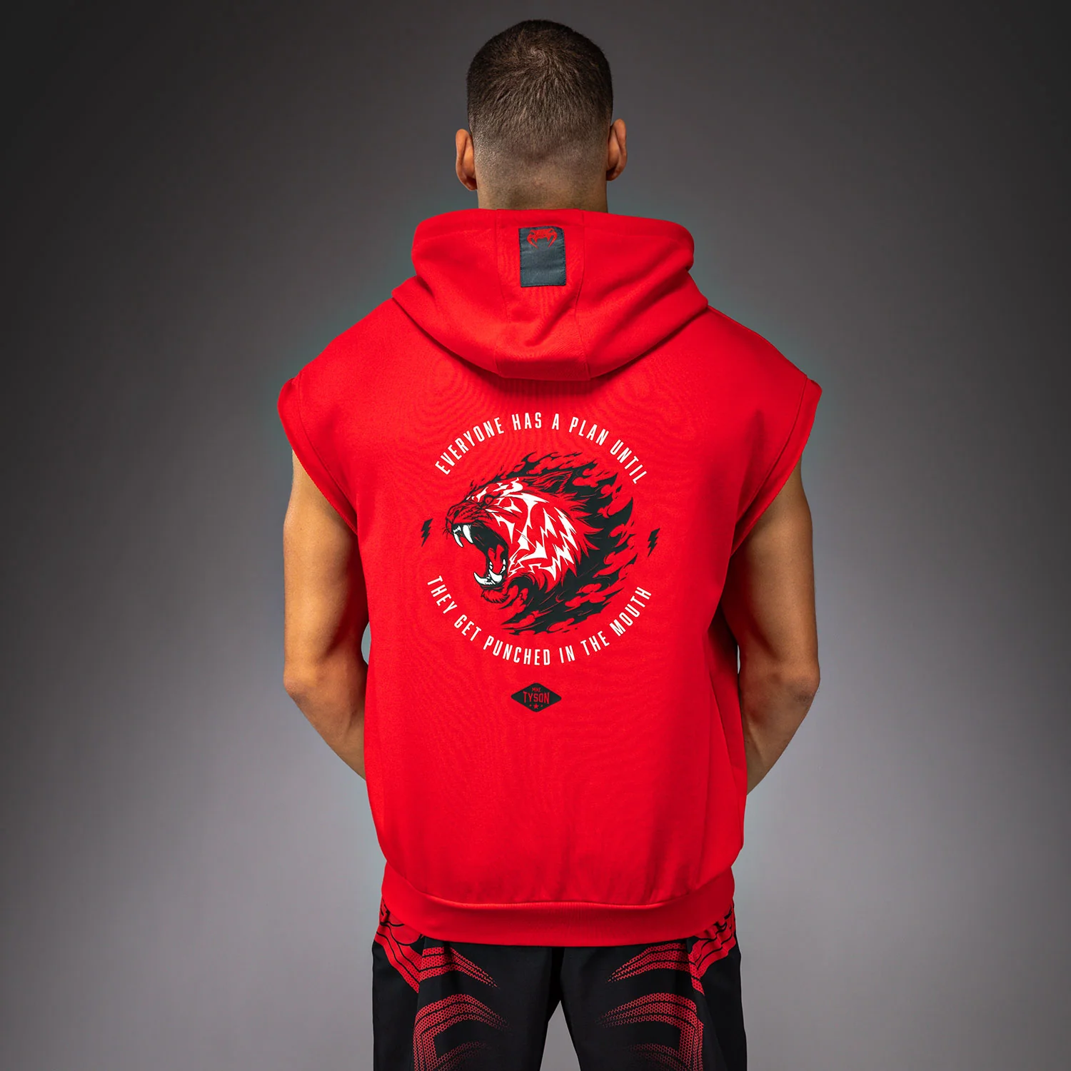 Venum x Mike Tyson Tiger Sleeveless Hoodie - Intense Red/Deep Black - Image 3