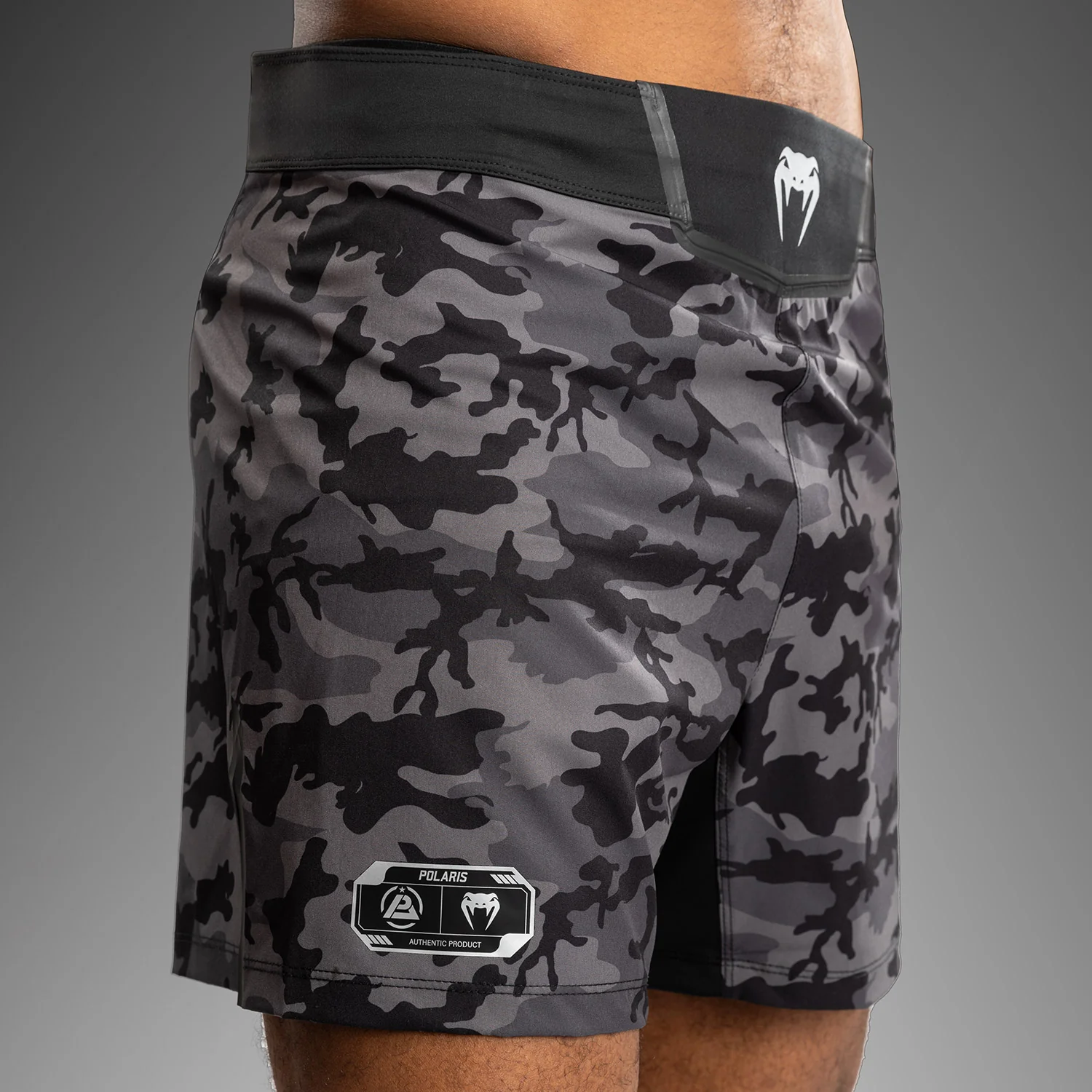 Venum x Polaris Fight Shorts - Black/Storm Grey - Image 6