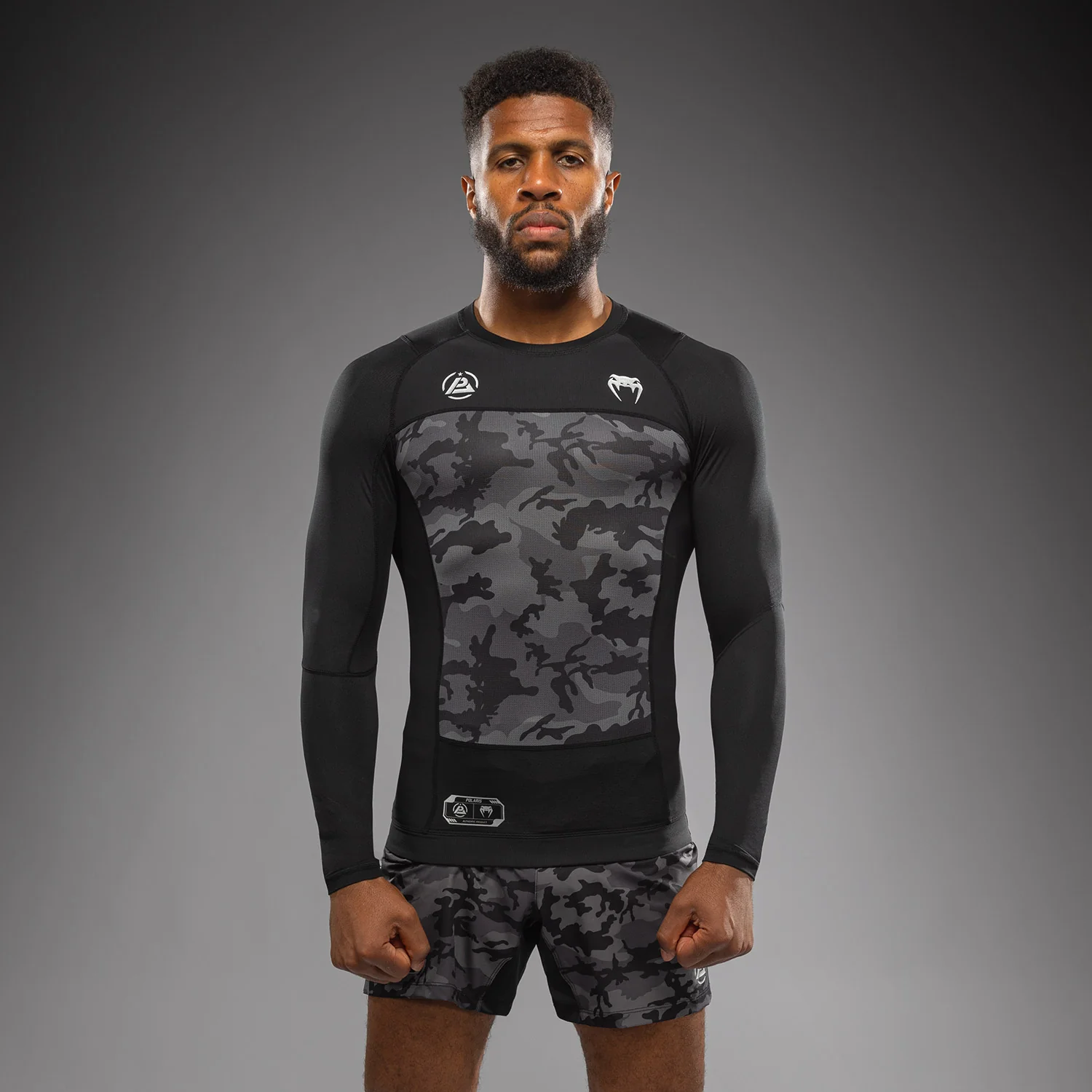 Venum x Polaris Long Sleeve Rashguard - Black/Storm Grey
