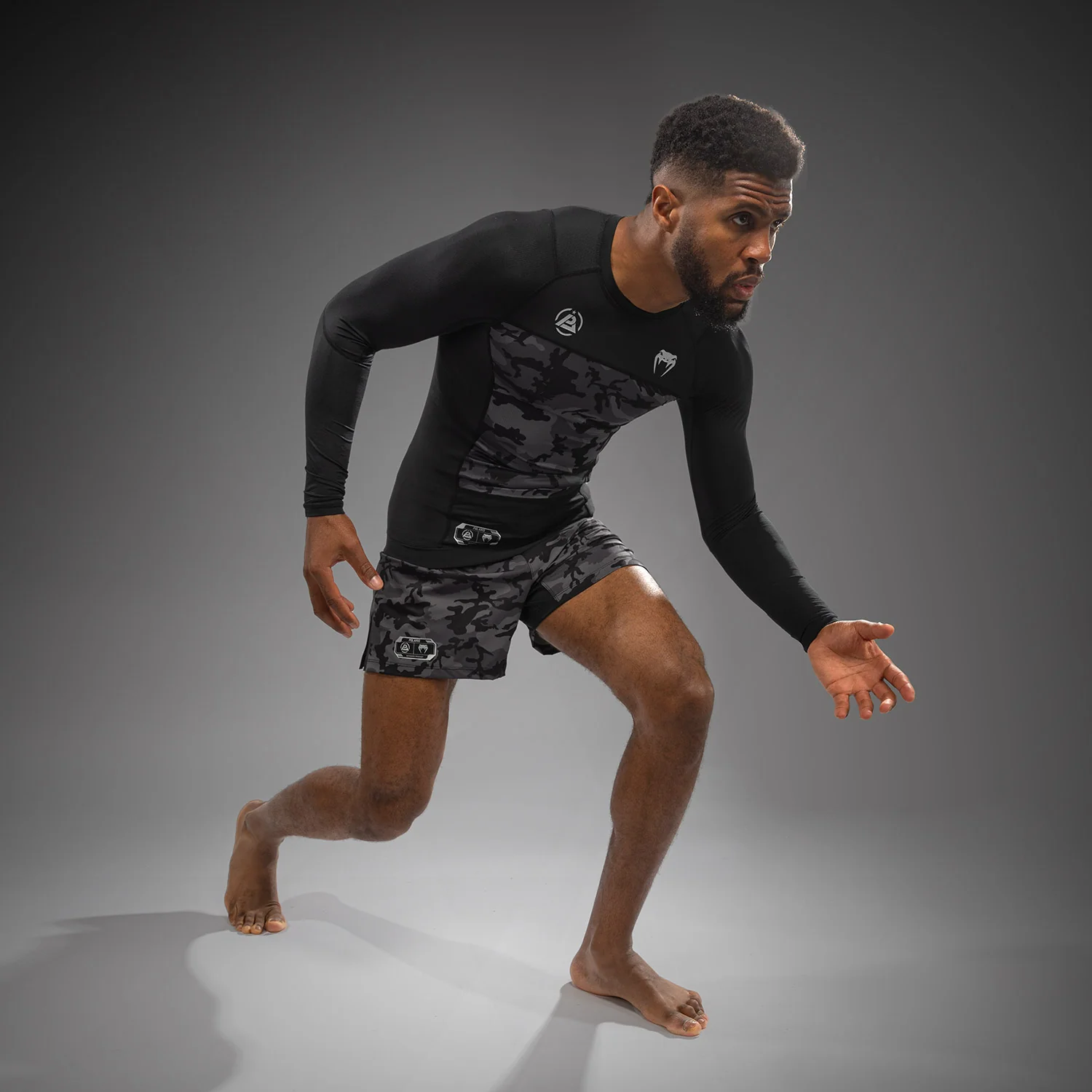Venum x Polaris Long Sleeve Rashguard - Black/Storm Grey - Image 5