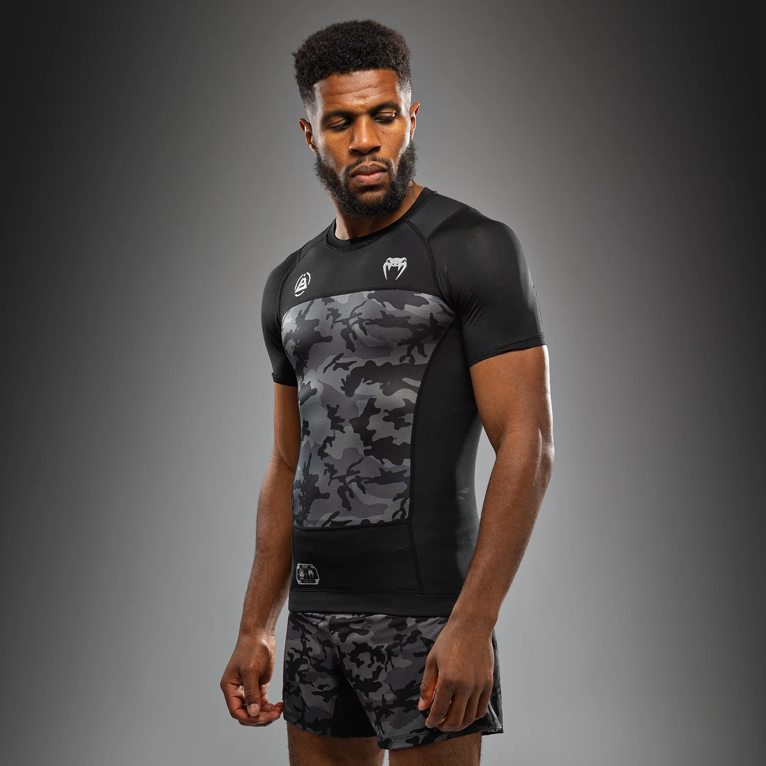 Venum x Polaris Short Sleeve Rashguard - Black/Storm Grey - Image 2