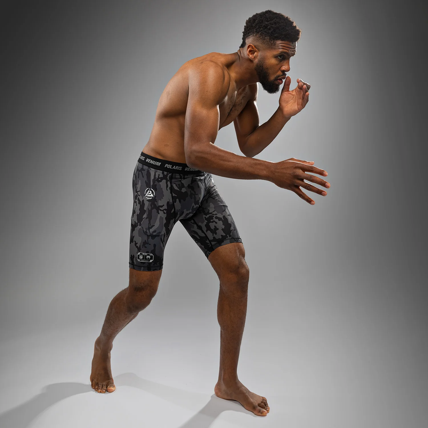 Venum x Polaris Vale Tudo Shorts - Black/Storm Grey - Image 3