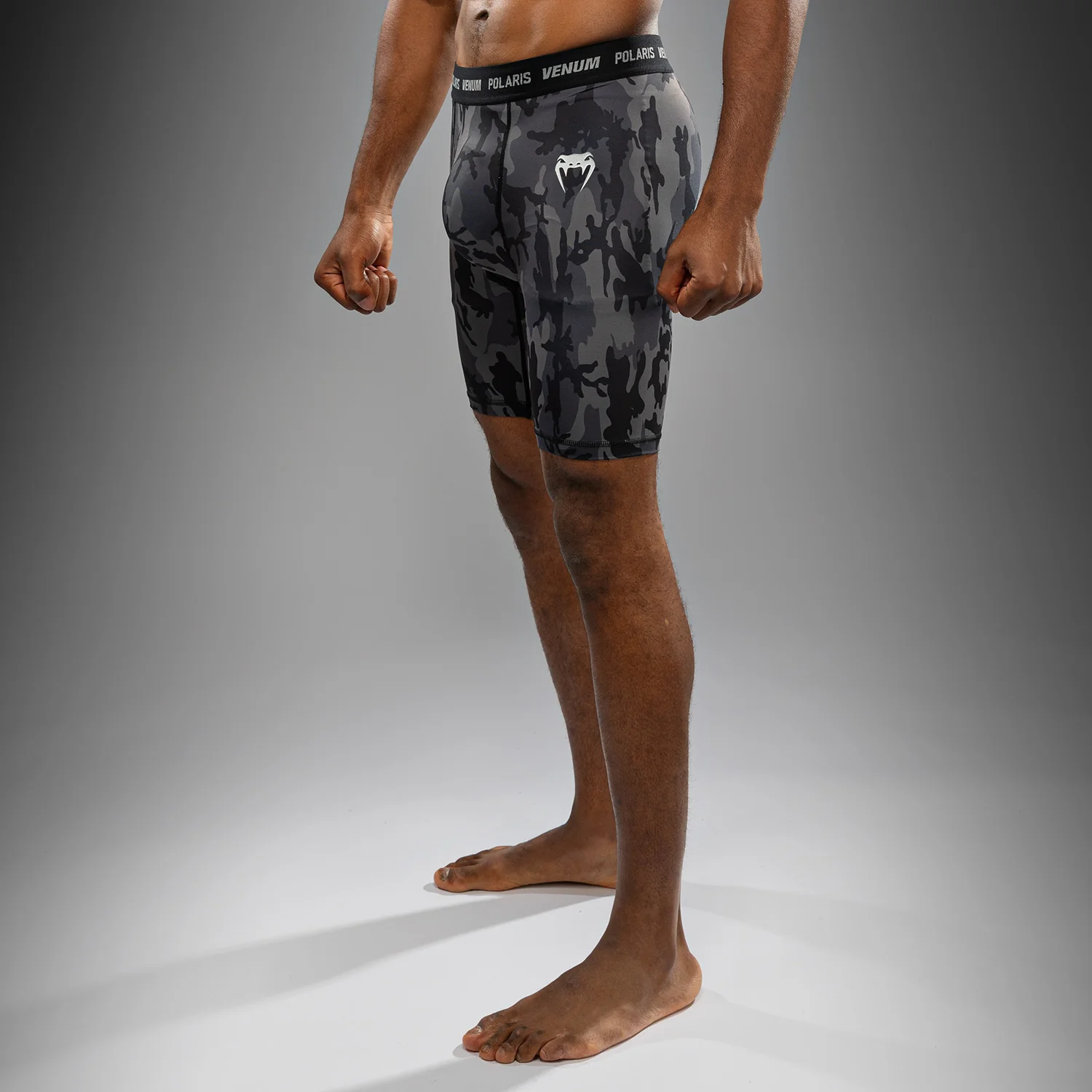 Venum x Polaris Vale Tudo Shorts - Black/Storm Grey - Image 4