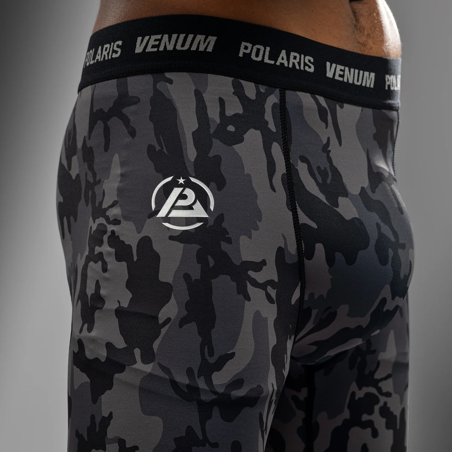 Venum x Polaris Vale Tudo Shorts - Black/Storm Grey - Image 5
