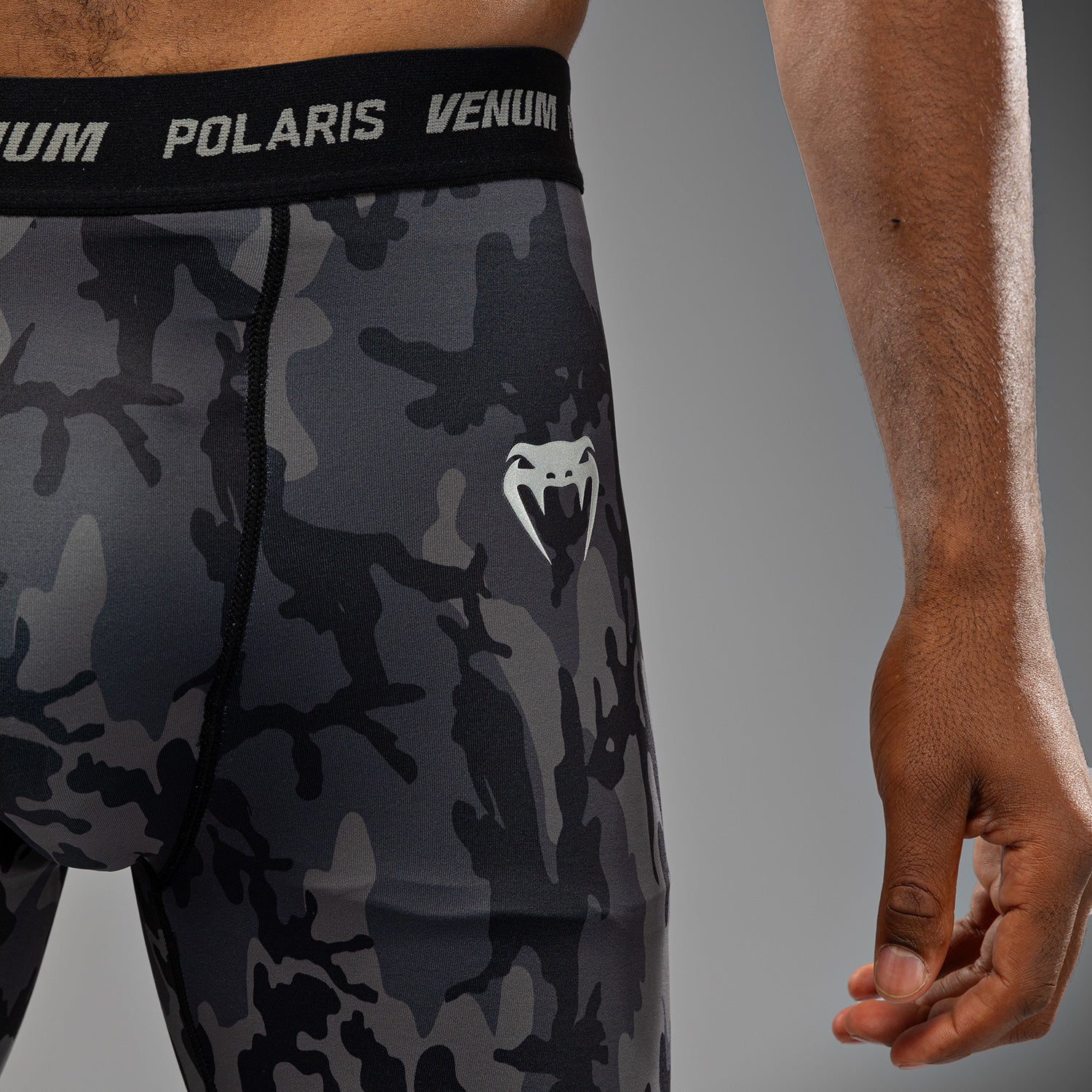 Venum x Polaris Vale Tudo Shorts - Black/Storm Grey - Image 6