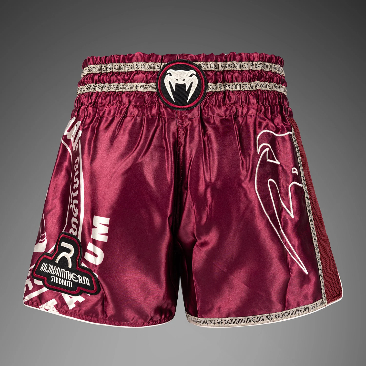 Venum x Rajadamnern Muay Thai Shorts - Burgundy - Image 4