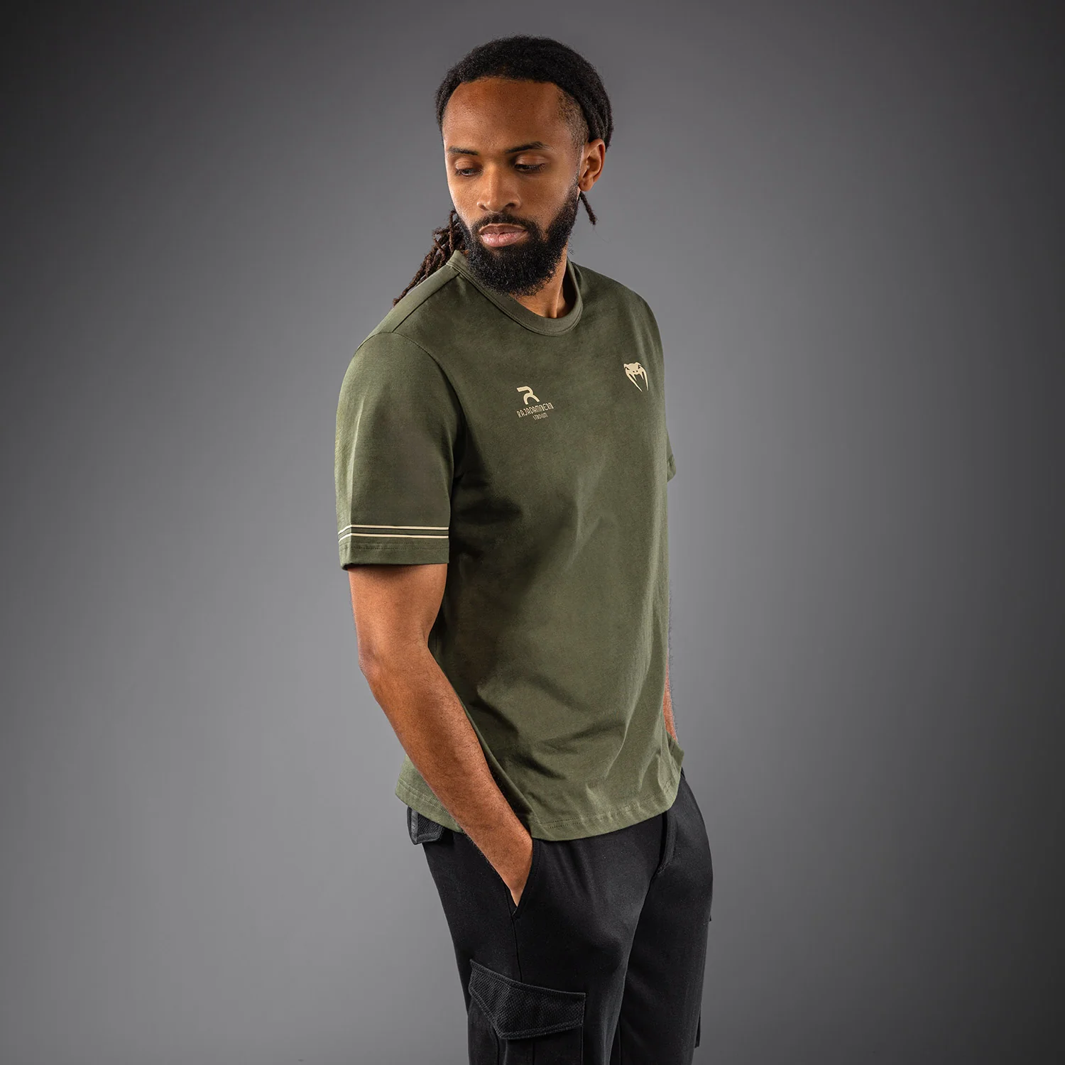 Venum x Rajadamnern T-Shirt - Military Green - Image 3