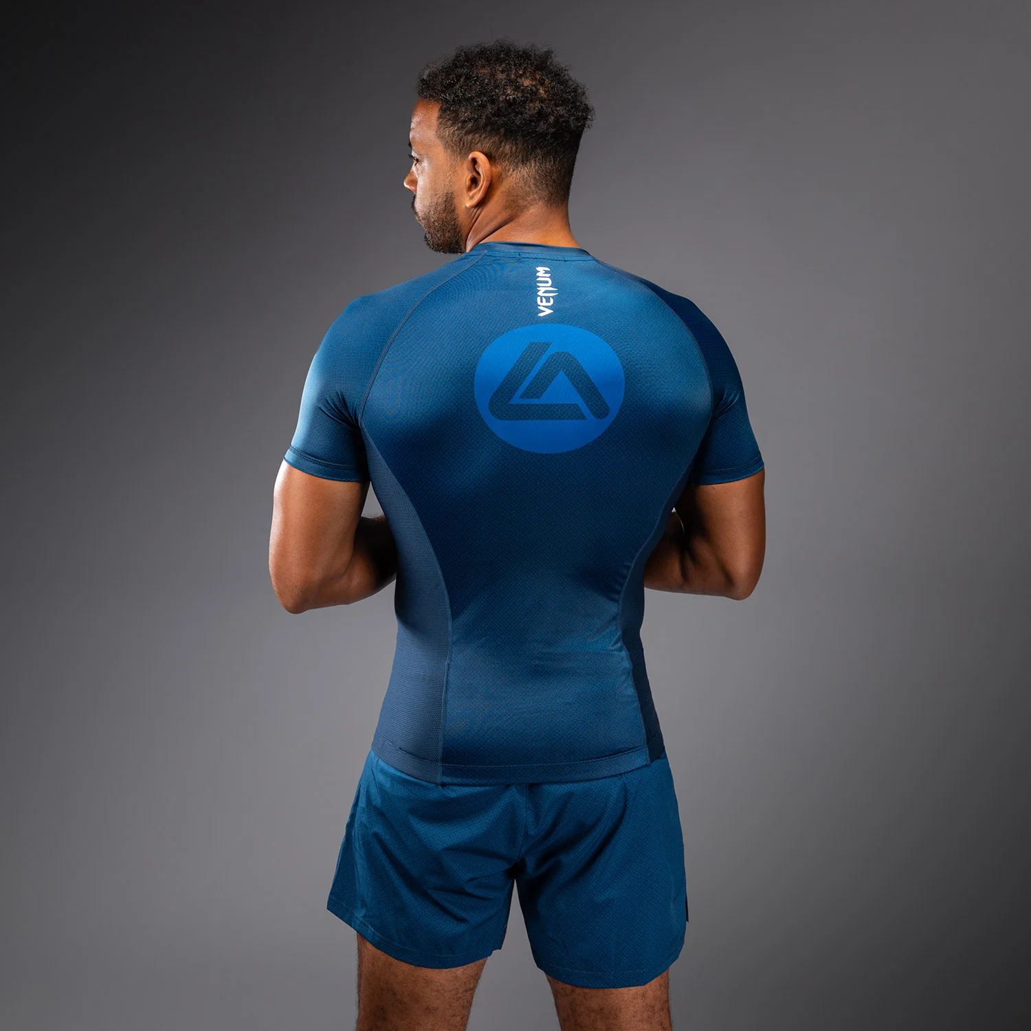 Venum x Roger Gracie Academy Short Sleeve Rashguard - Blue - Image 2