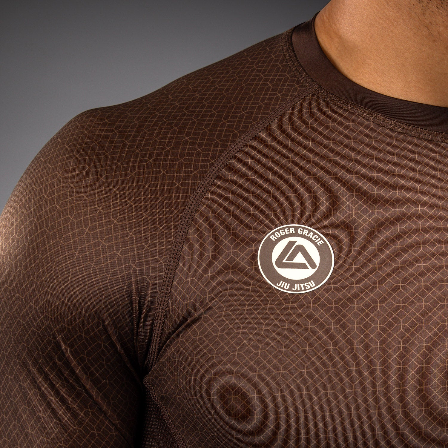 Venum x Roger Gracie Academy Short Sleeve Rashguard - Dark Brown - Image 5