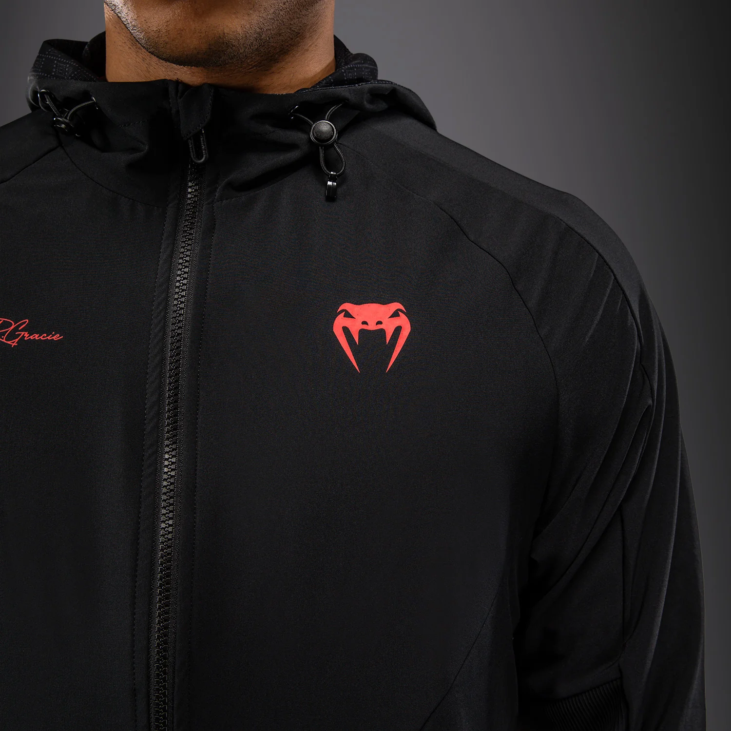 Venum x Roger Gracie Signature Track Jacket - Black/Red - Image 7