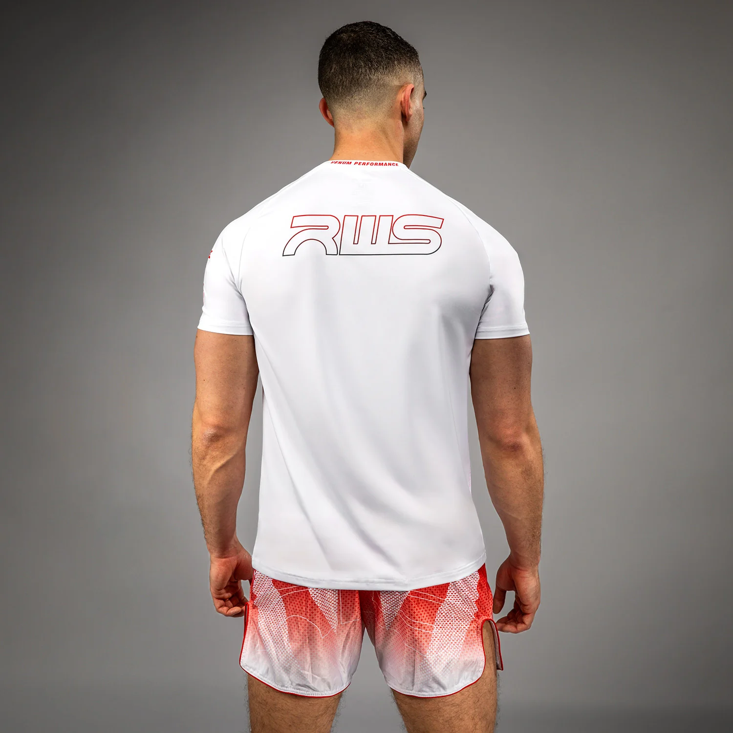 Venum x RWS 2.0 Men’s Dry-Tech T-Shirt - White/Red - Image 3