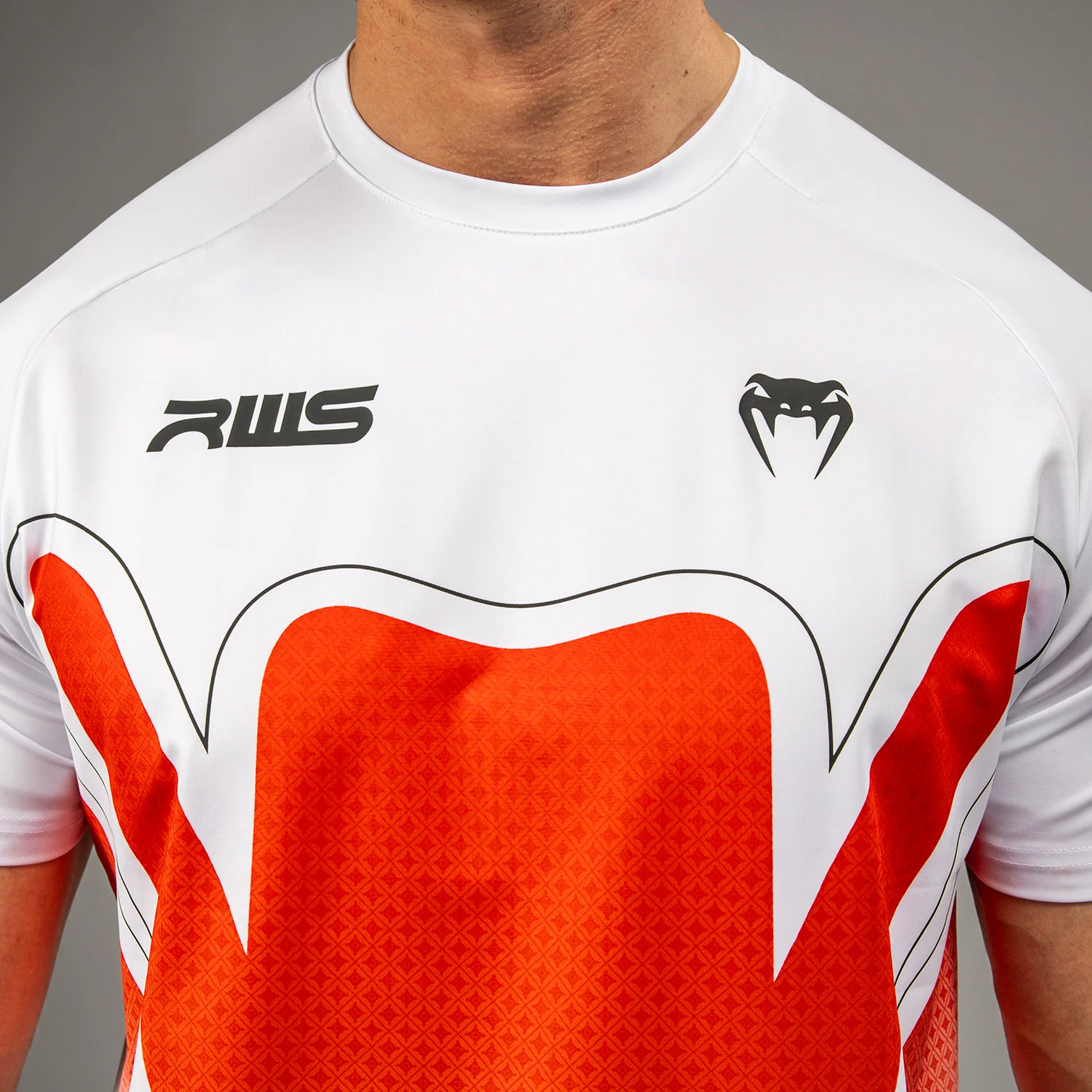 Venum x RWS 2.0 Men’s Dry-Tech T-Shirt - White/Red - Image 4