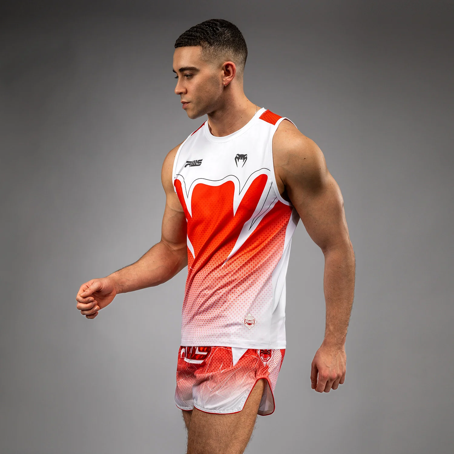 Venum x RWS 2.0 Men’s Dry-Tech Tank Top - White/Red - Image 4