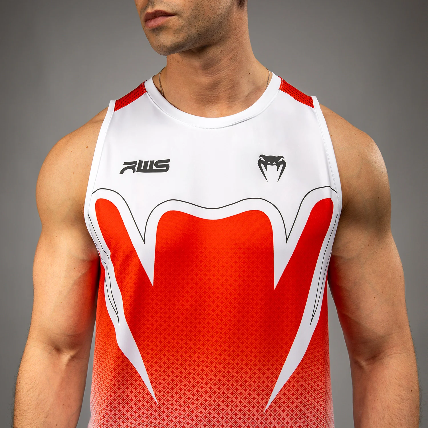 Venum x RWS 2.0 Men’s Dry-Tech Tank Top - White/Red - Image 5