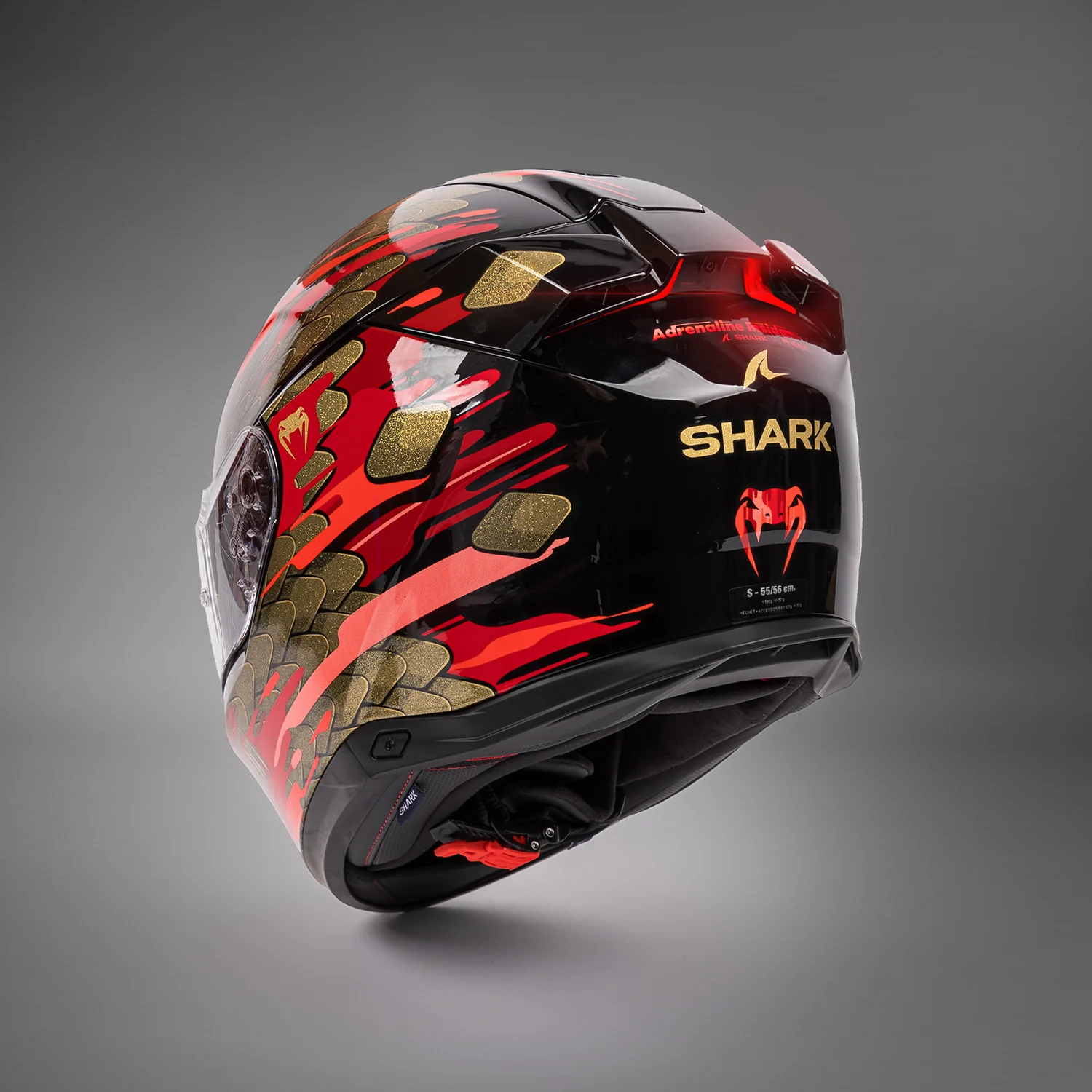 Venum x Shark SKWAL i3 Motorcycle Helmet - Red/Gold - Image 7