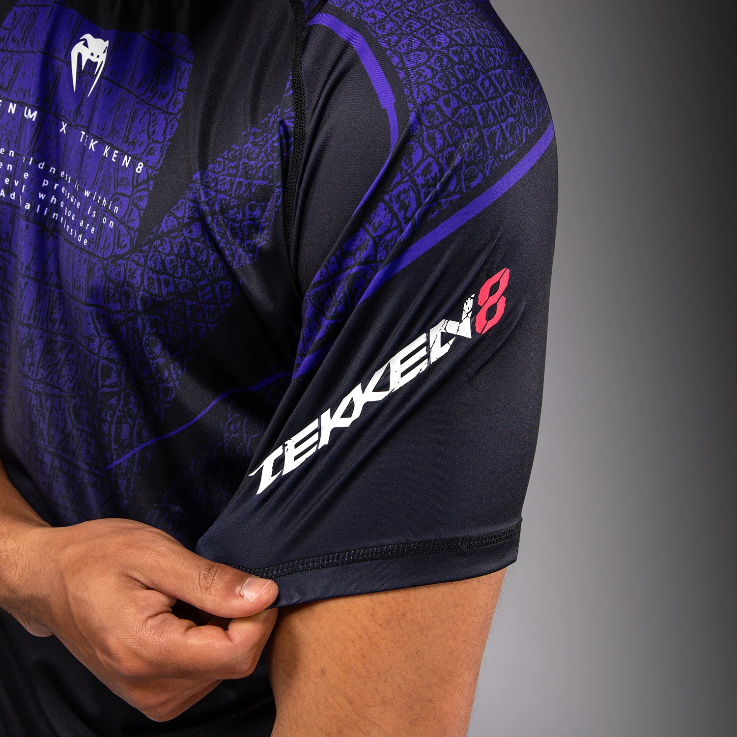 Venum x TEKKEN 8 Dry-Tech T-Shirt - Kazuya - Black/Purple - Image 6