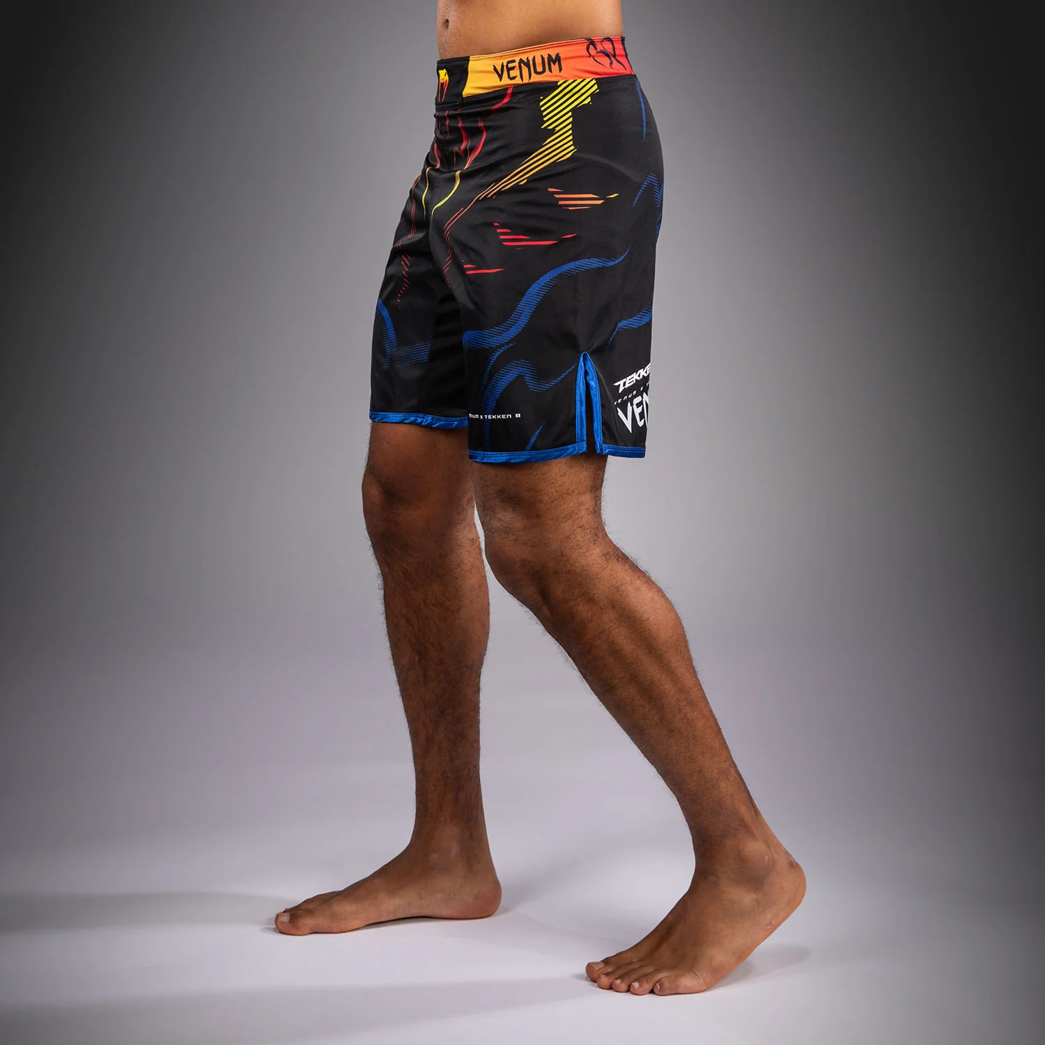 Venum x TEKKEN 8 Fight Shorts - Yoshimitsu - Black/Orange - Image 3