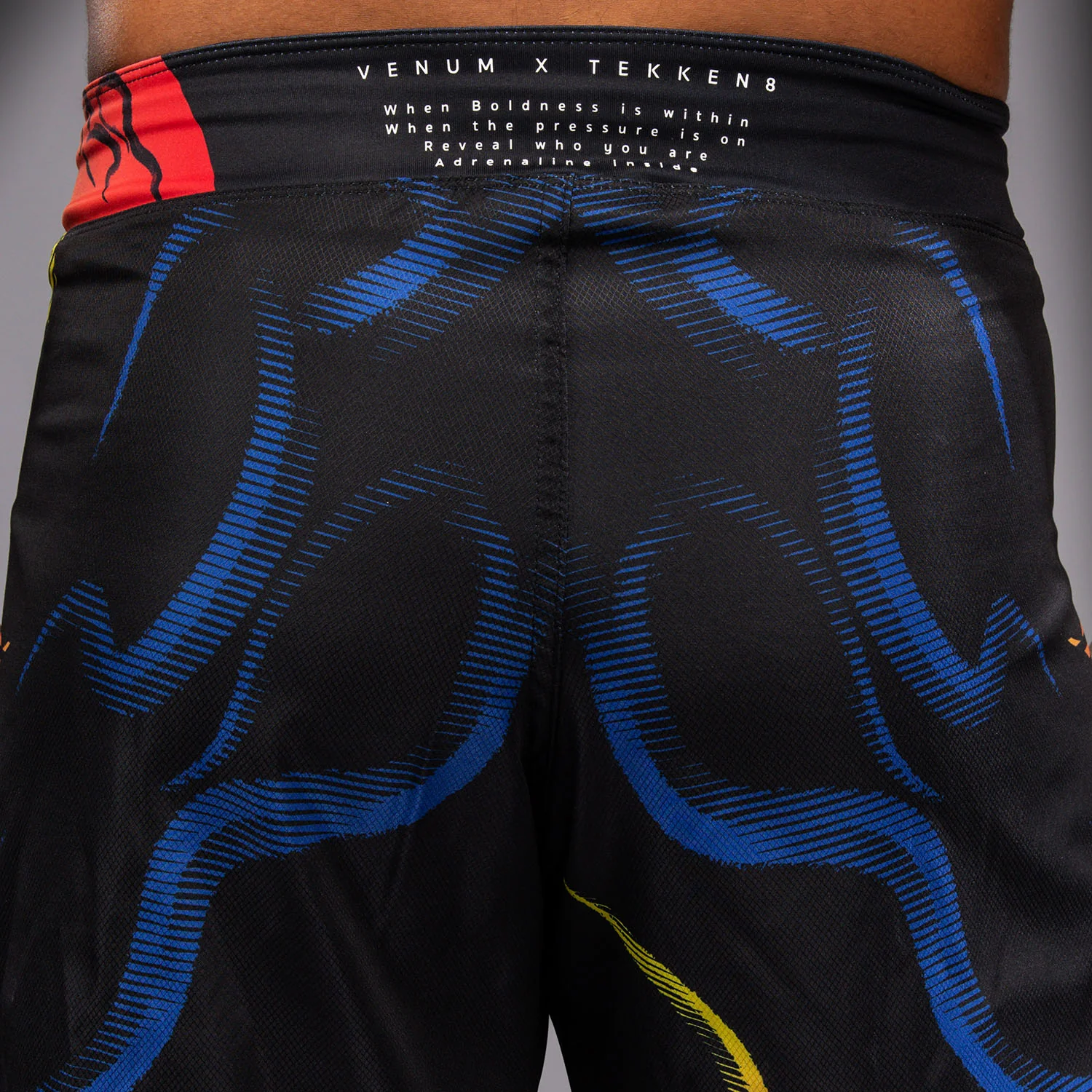 Venum x TEKKEN 8 Fight Shorts - Yoshimitsu - Black/Orange - Image 7