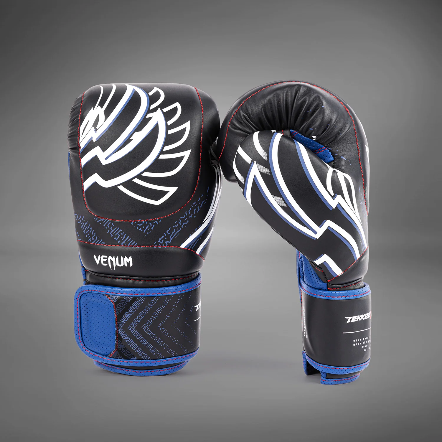 Venum x TEKKEN 8 - Jin Kazama Boxing Gloves - Blue/Black/White - Image 2