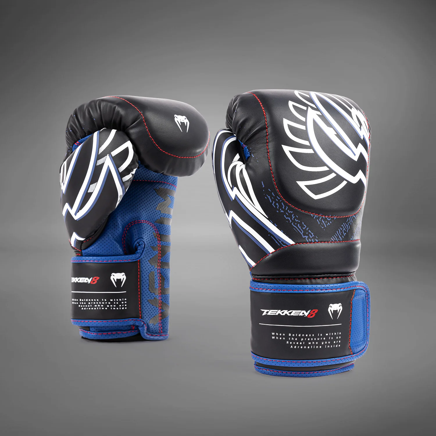 Venum x TEKKEN 8 - Jin Kazama Boxing Gloves - Blue/Black/White - Image 3