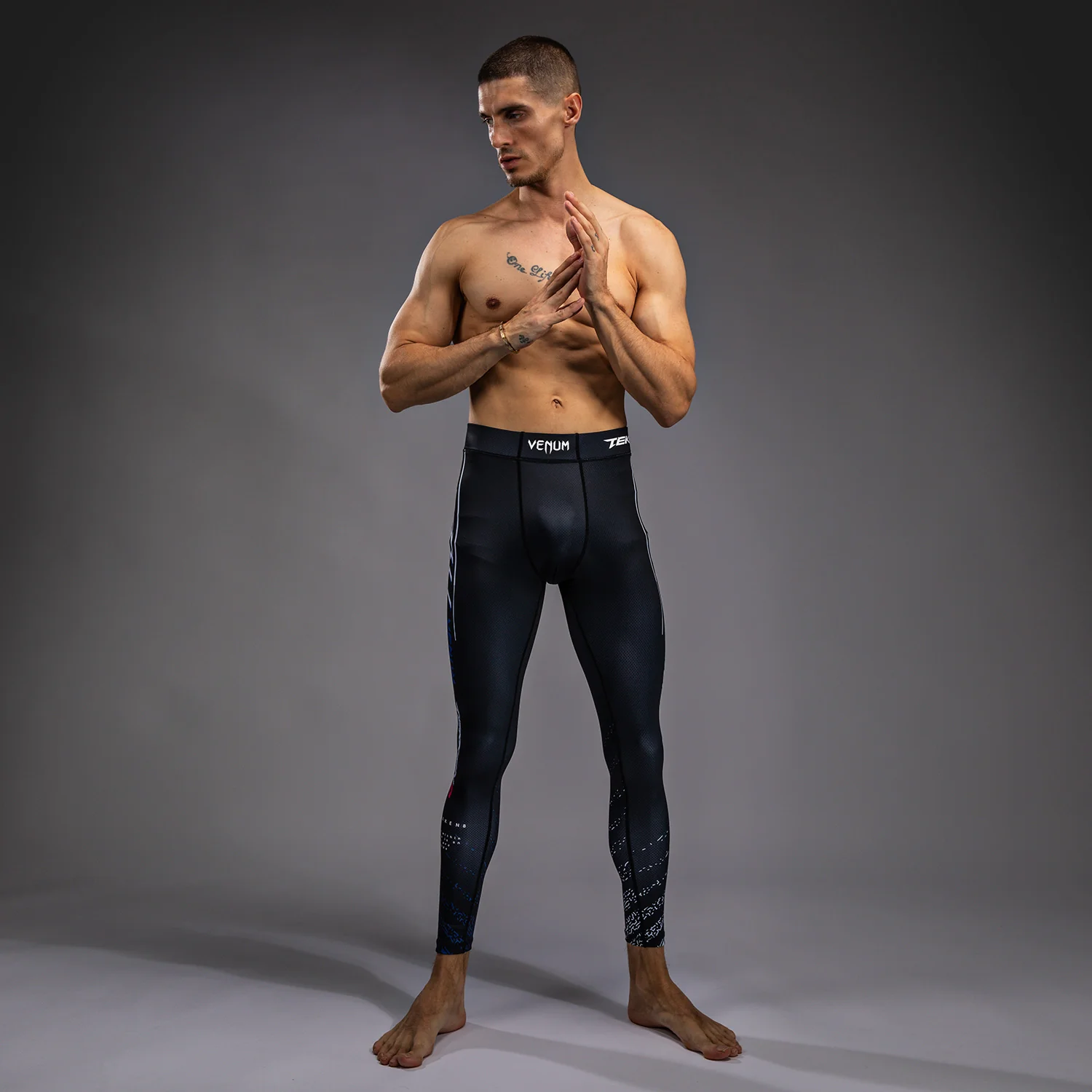 Venum x TEKKEN 8 - Jin Kazama Spats - Blue/Black/White - Image 2