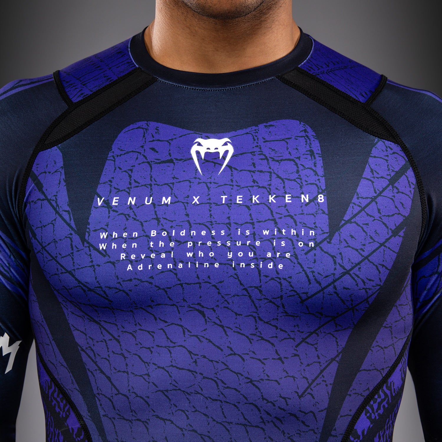 Venum x TEKKEN 8 Long Sleeve Rashguard - Kazuya - Black/Purple - Image 5