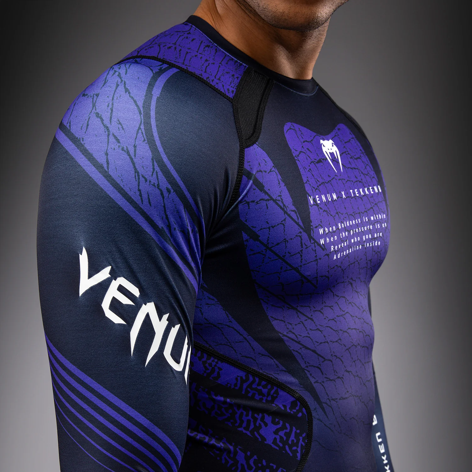 Venum x TEKKEN 8 Long Sleeve Rashguard - Kazuya - Black/Purple - Image 6