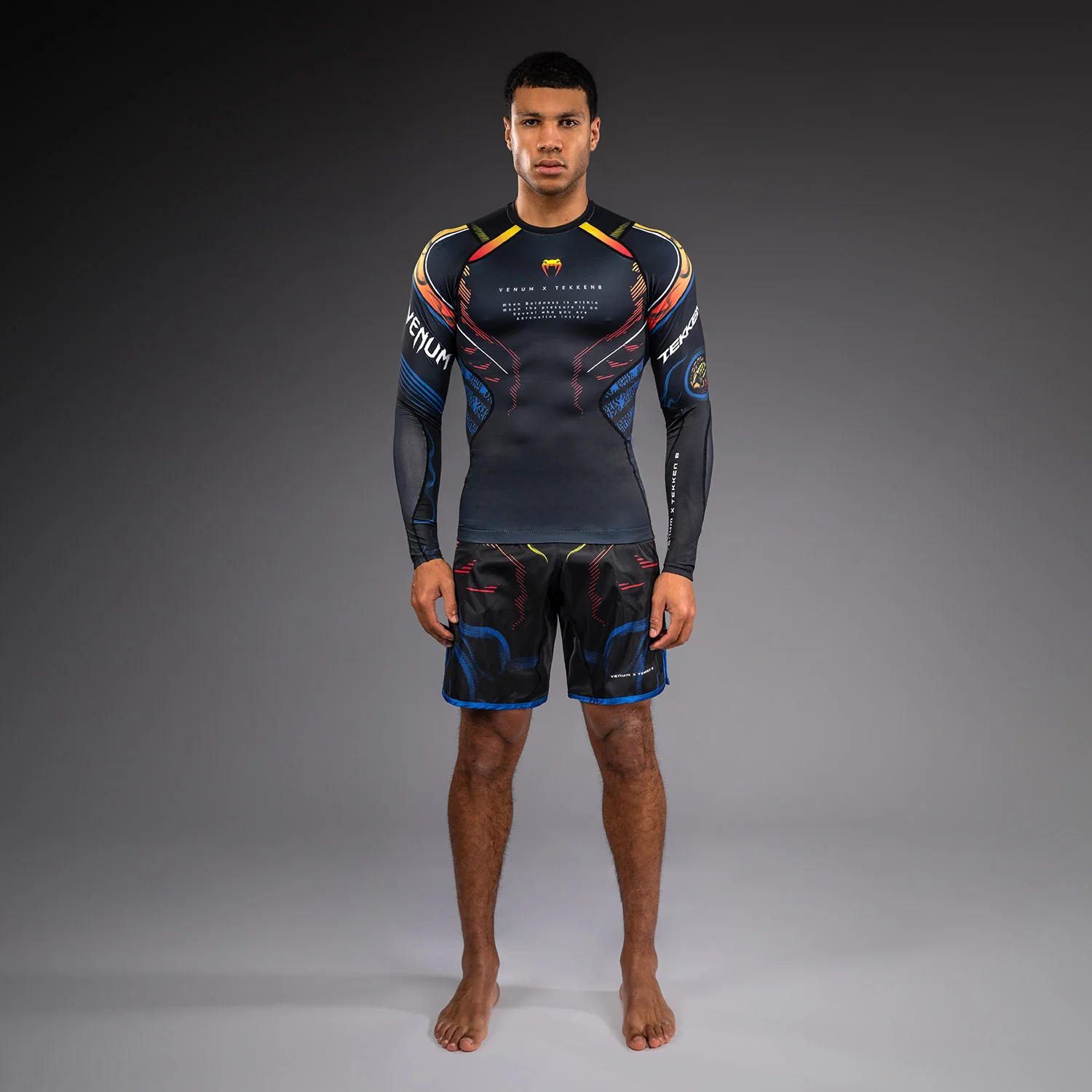 Venum x TEKKEN 8 Long Sleeve Rashguard - Yoshimitsu - Black/Orange - Image 7