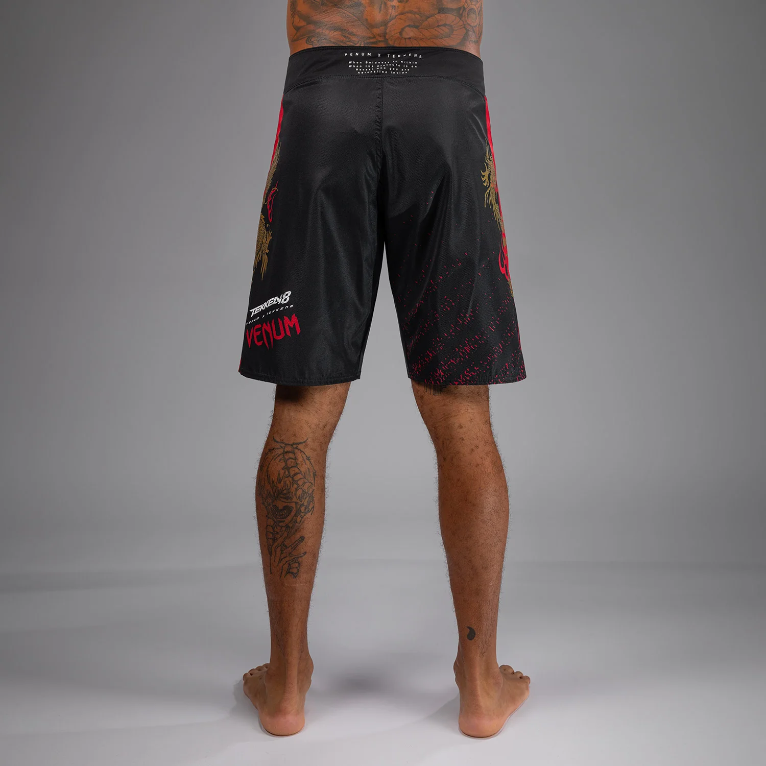 Venum x TEKKEN 8 - Marshall Law Fight Shorts - Black/Red/Gold - Image 3