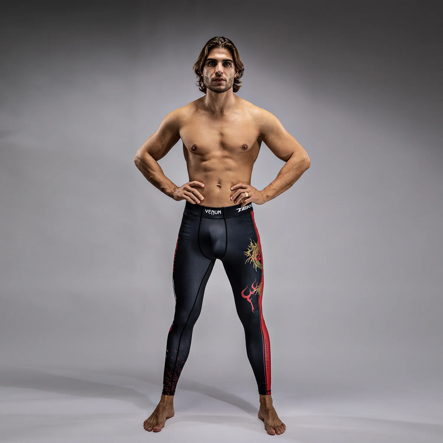 Venum x TEKKEN 8 - Marshall Law Spats - Black/Red/Gold - Image 3