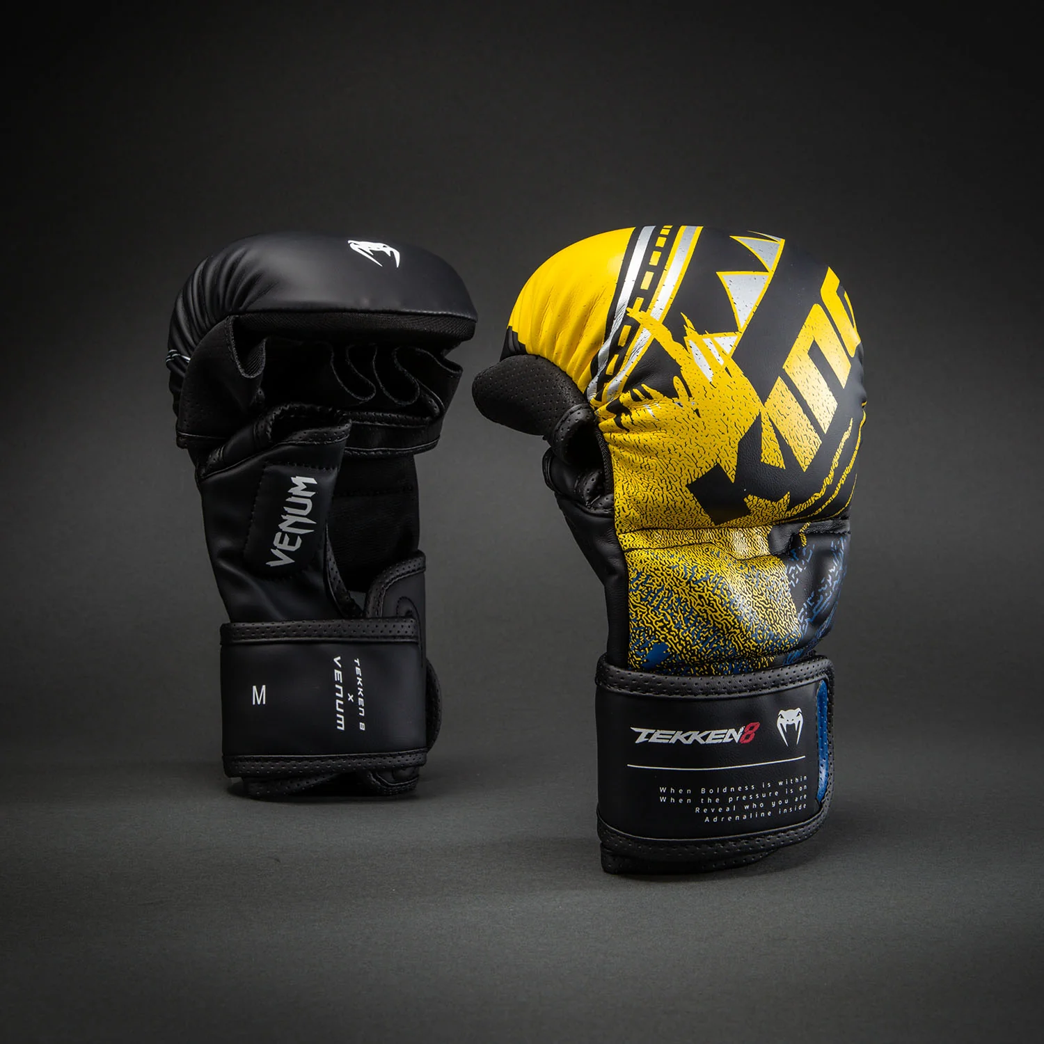 Venum x TEKKEN 8 Sparring Gloves - King - Black/Yellow - Image 2