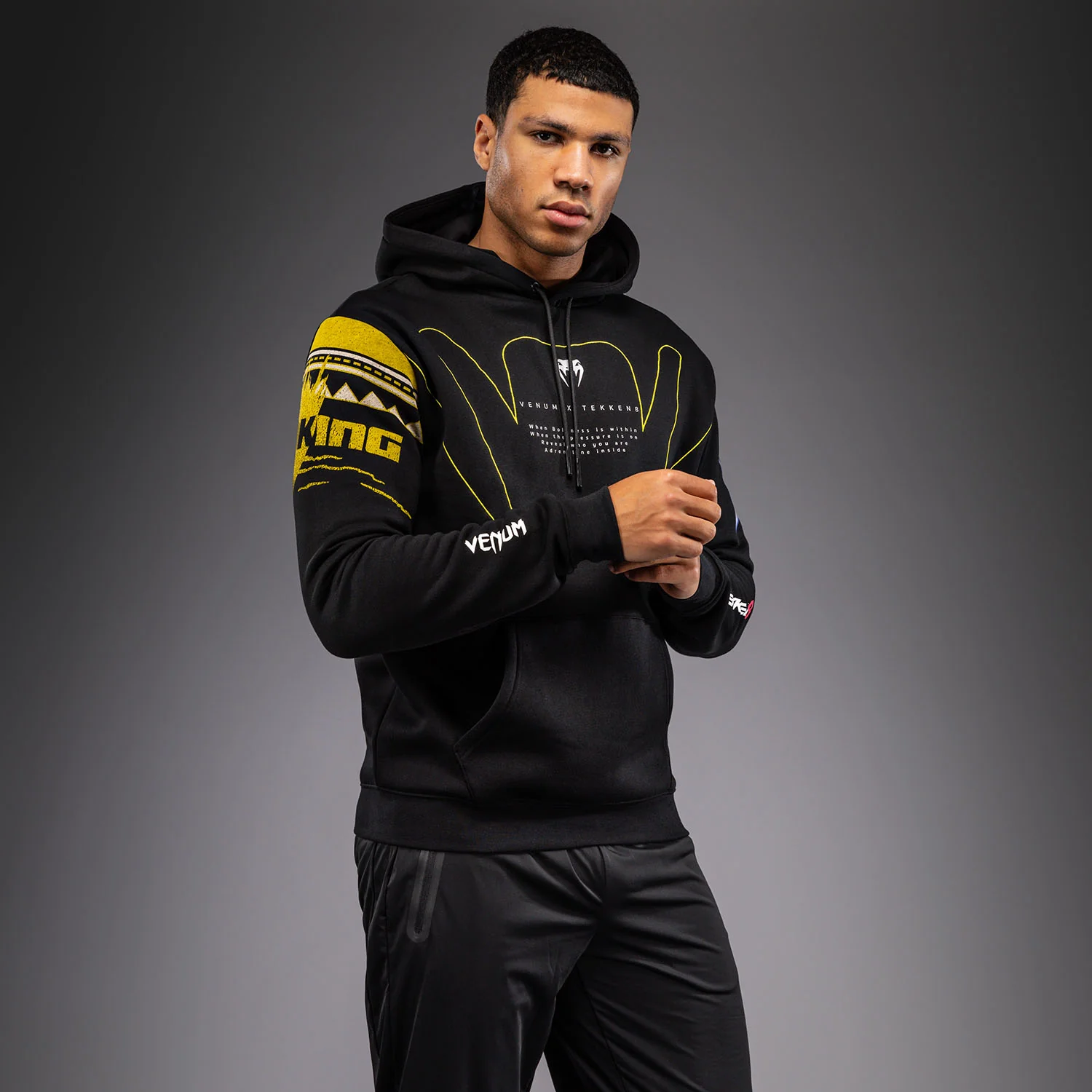 Venum x TEKKEN 8 Pullover Hoodie - King - Black/Yellow - Image 3