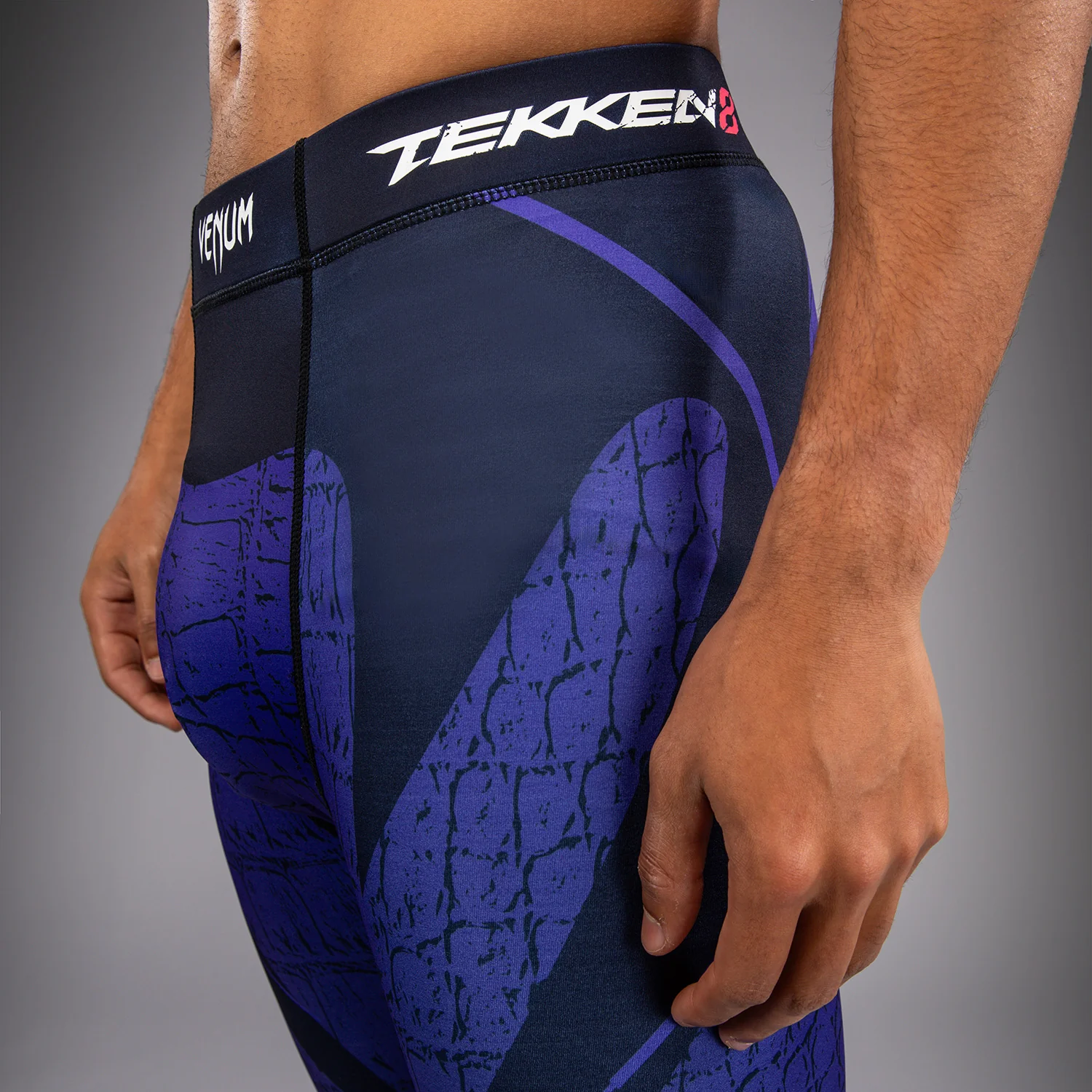 Venum x TEKKEN 8 Spats - Kazuya - Black/Blue - Image 4