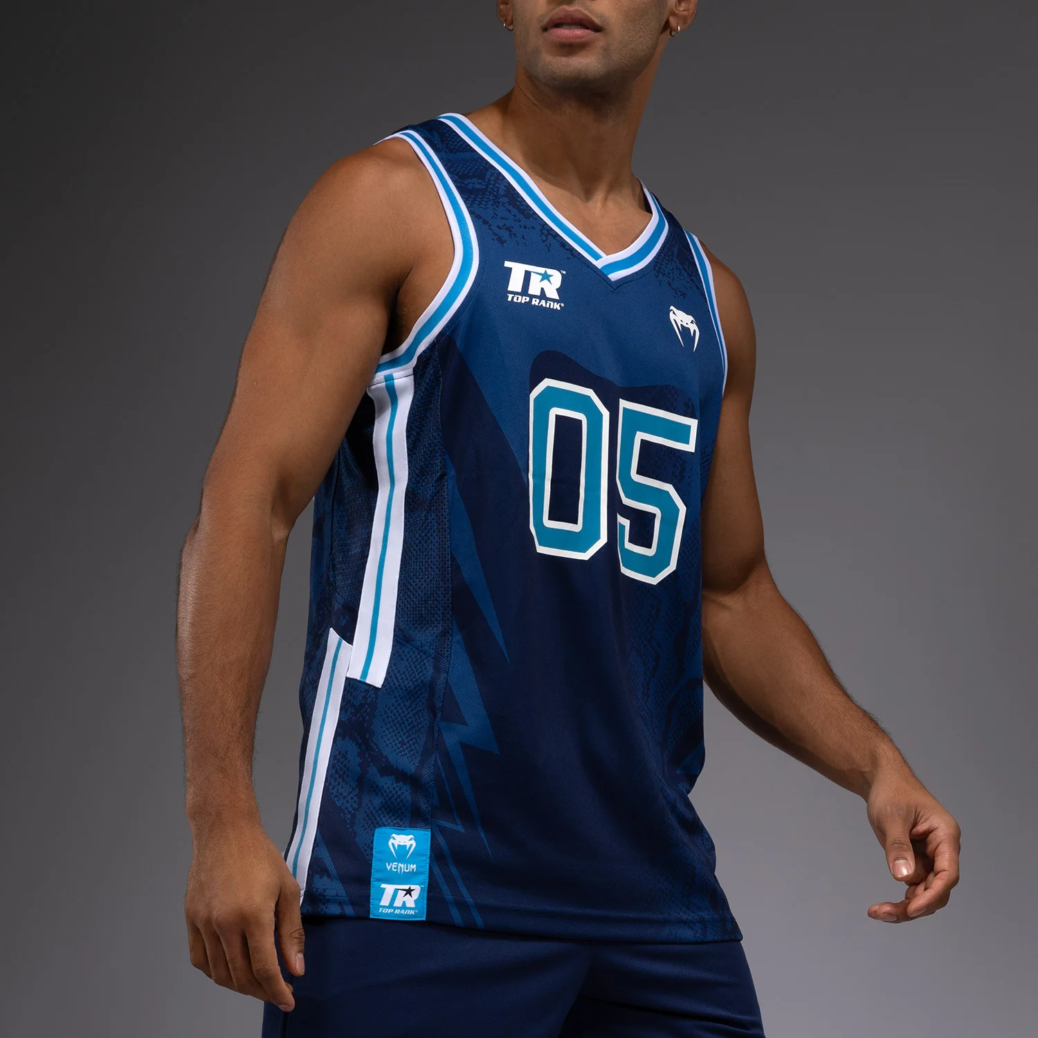Venum x Top Rank Original Men's Basketball Jersey - Navy Blue - Image 3