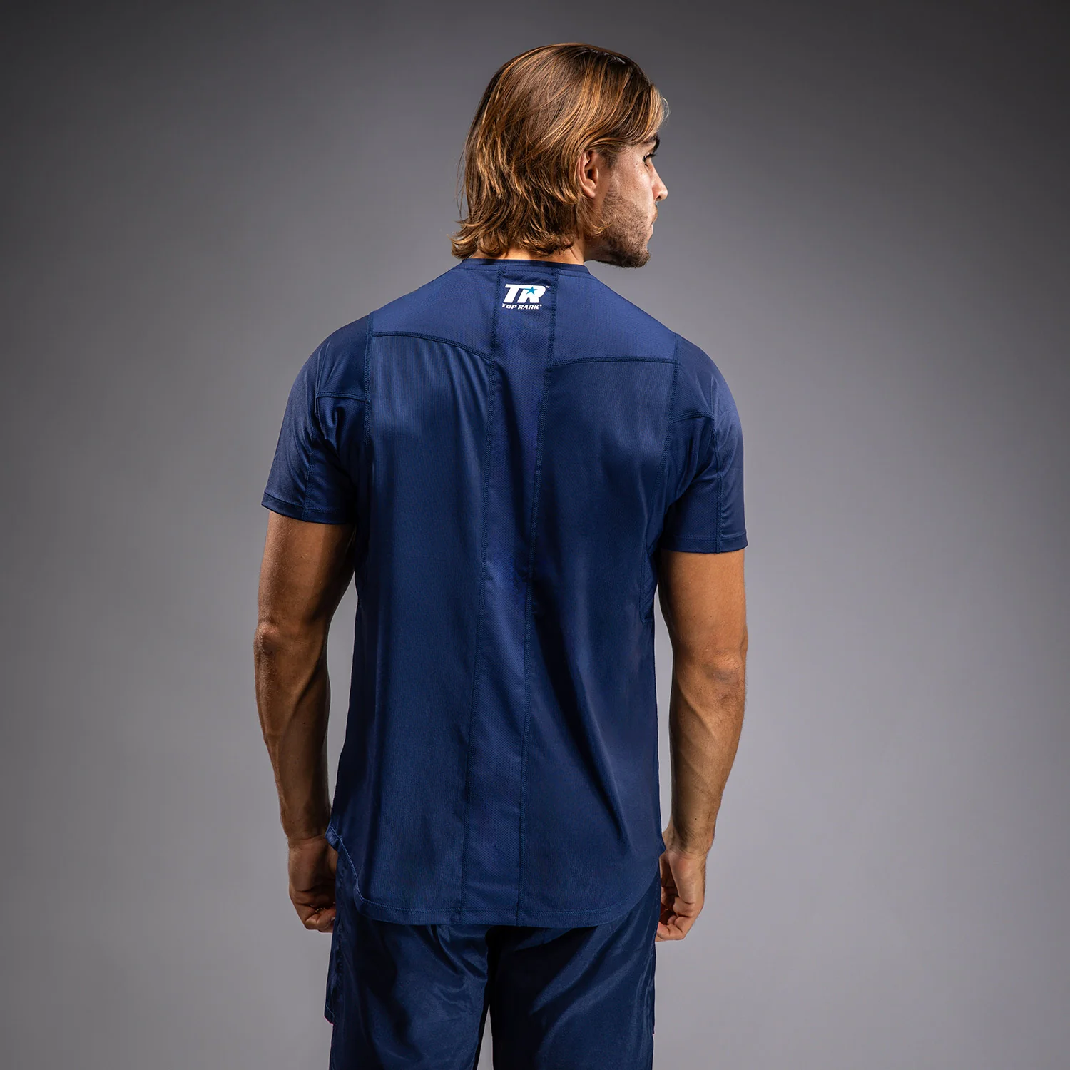 Venum x Top Rank Original Men's Dry Tech Shirt - Navy Blue - Image 3