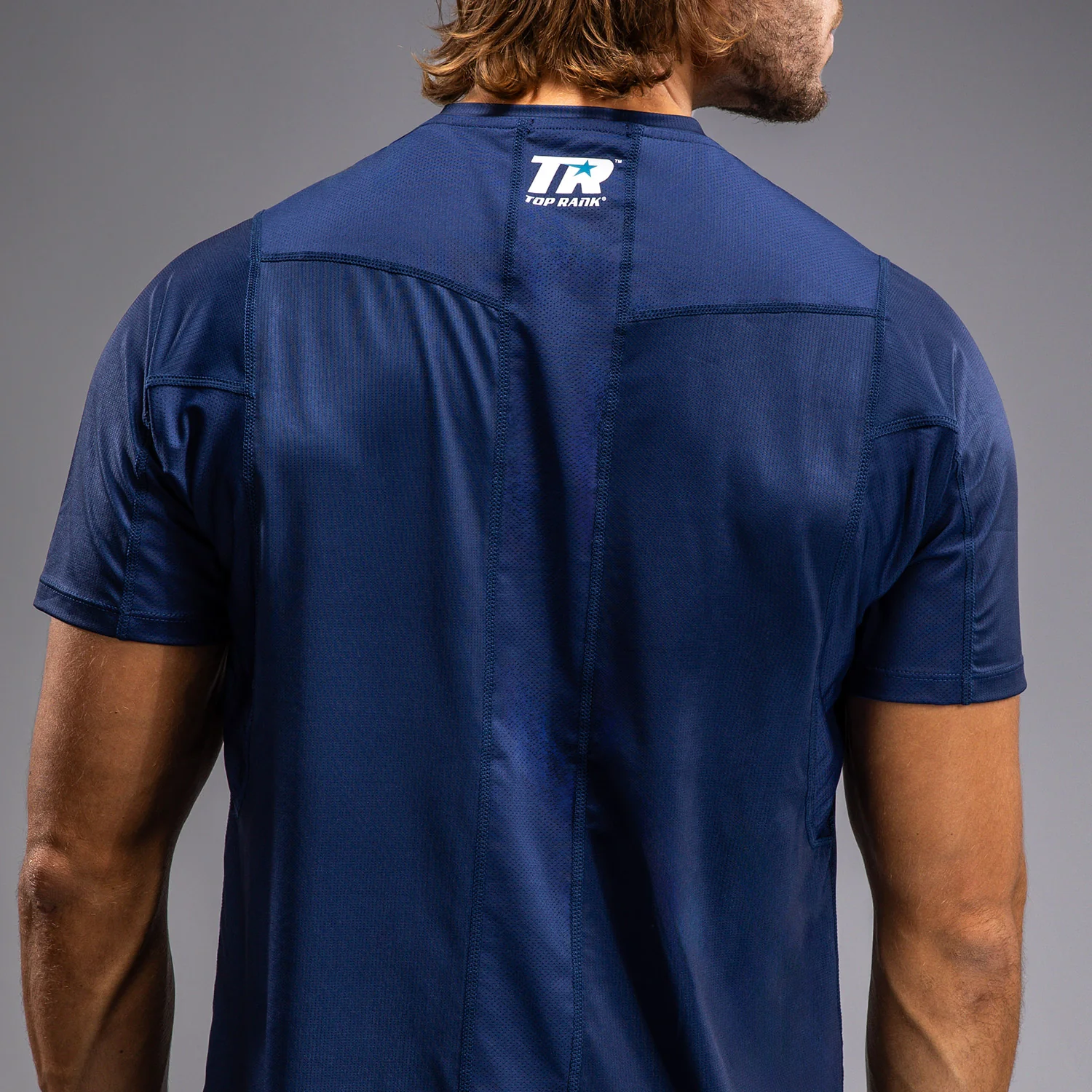 Venum x Top Rank Original Men's Dry Tech Shirt - Navy Blue - Image 6