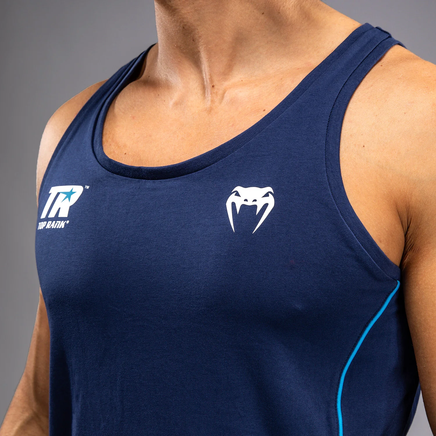 Venum x Top Rank Original Men's Tank Top - Navy Blue - Image 5