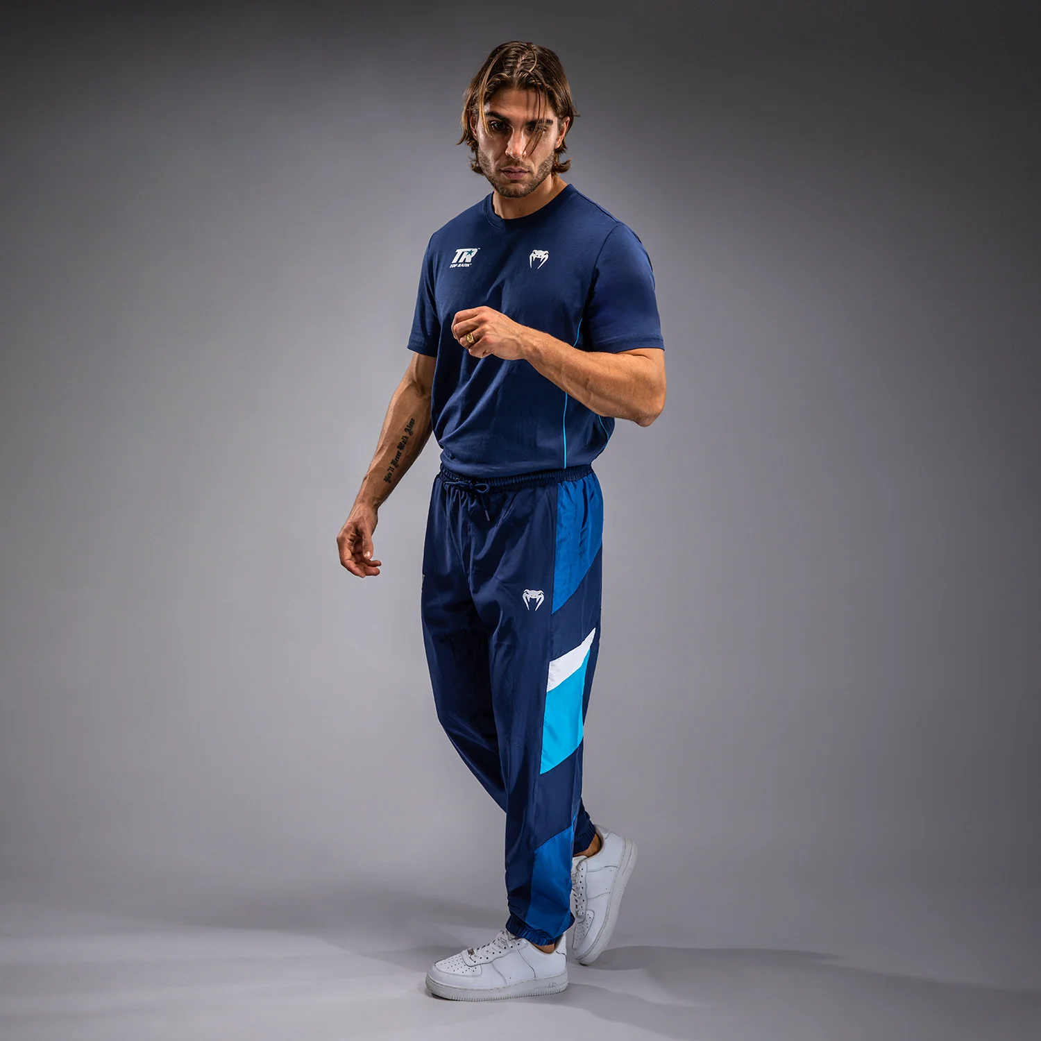 Venum x Top Rank Original Men's Tracksuit Pants - Navy Blue - Image 2