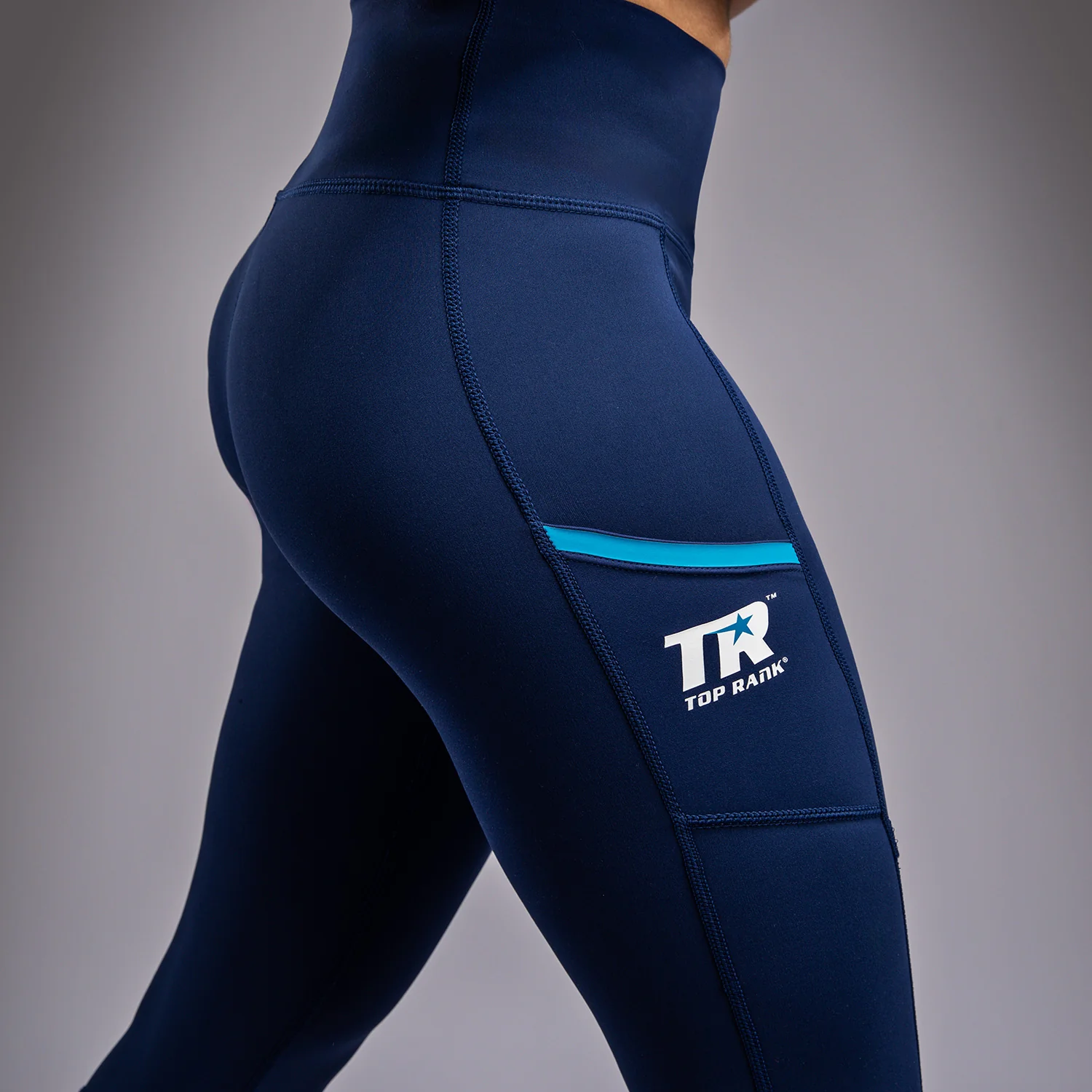 Venum x Top Rank Original Women's 7/8 Leggings - Navy Blue - Image 7