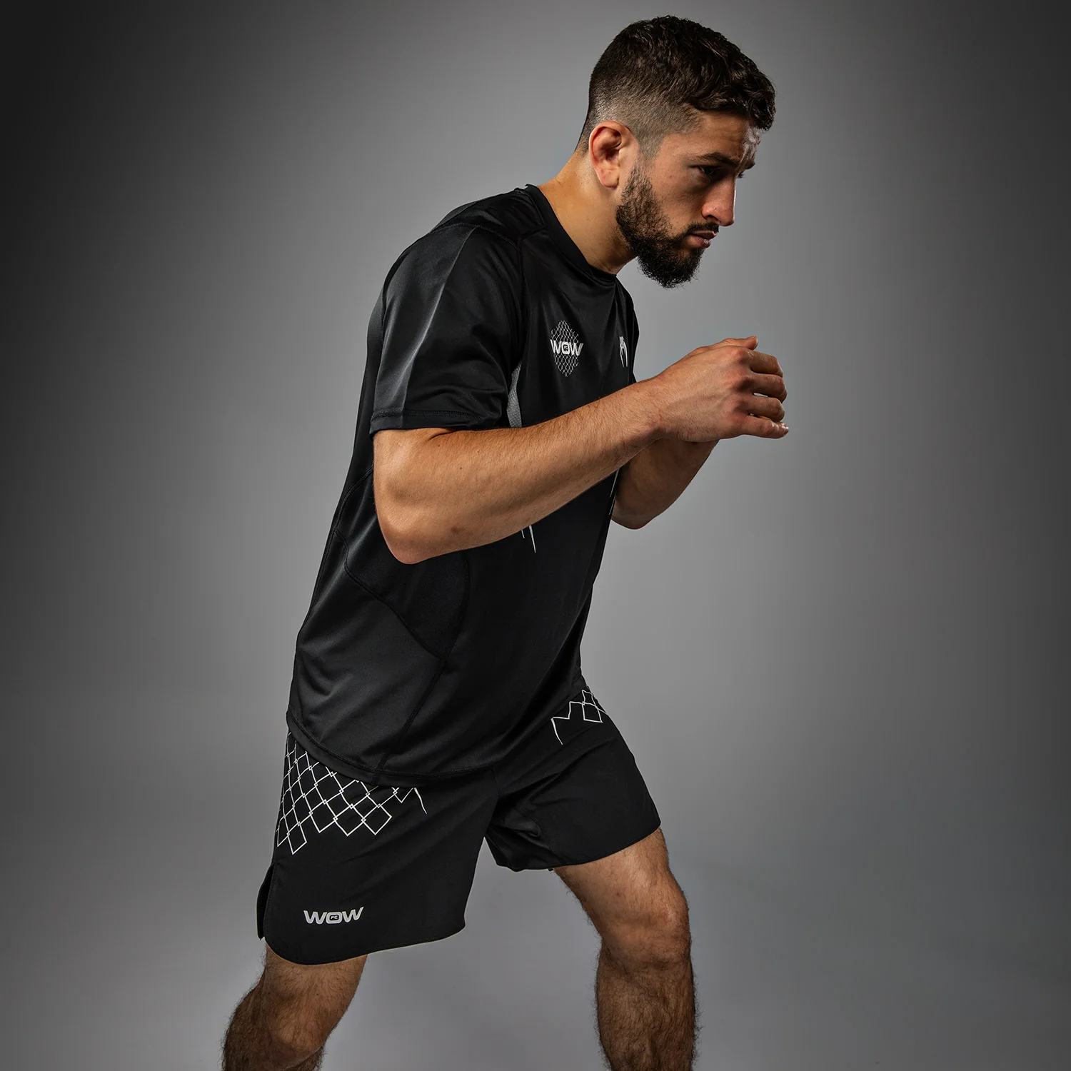 Venum x WOW FC Dry-Tech T-Shirt - Black/Silver Grey - Image 3