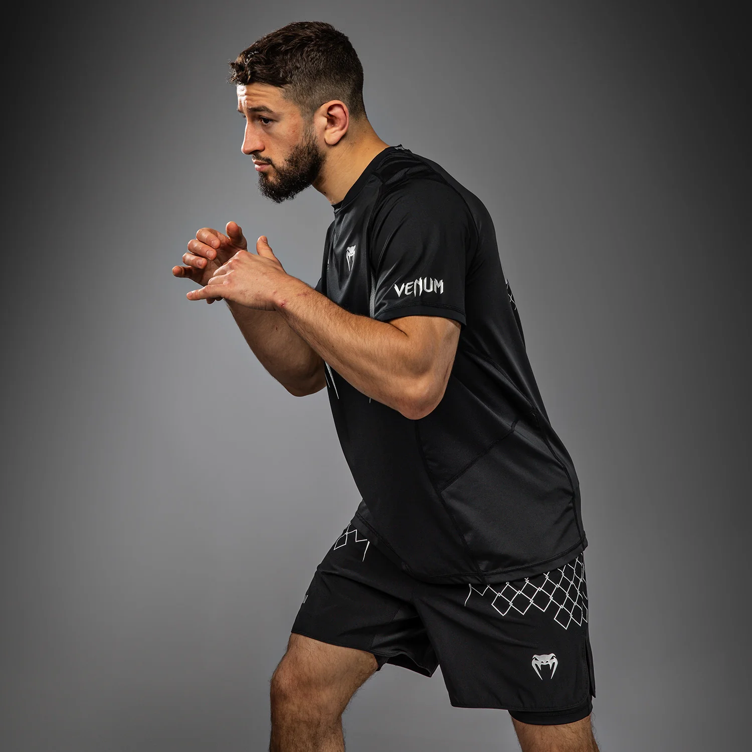 Venum x WOW FC Dry-Tech T-Shirt - Black/Silver Grey - Image 5