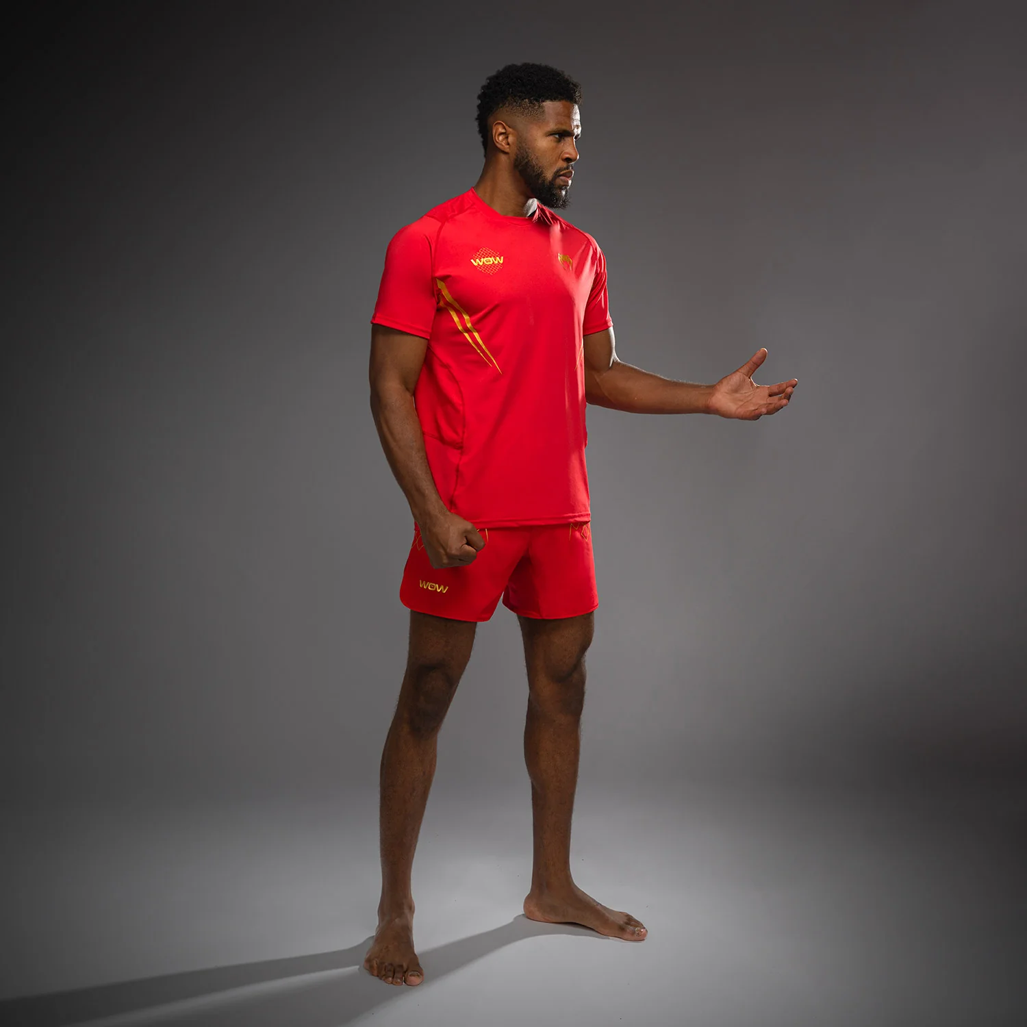 Venum x WOW FC Dry-Tech T-Shirt - Fury Red/Gold - Image 2