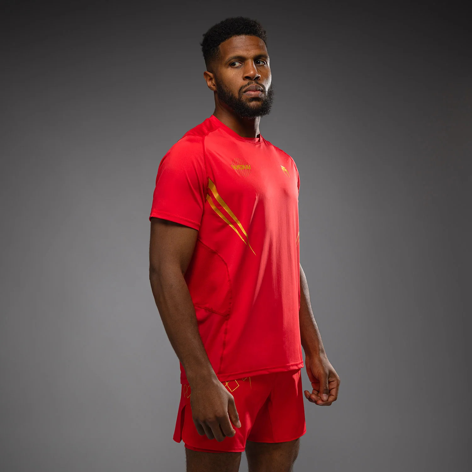 Venum x WOW FC Dry-Tech T-Shirt - Fury Red/Gold - Image 3