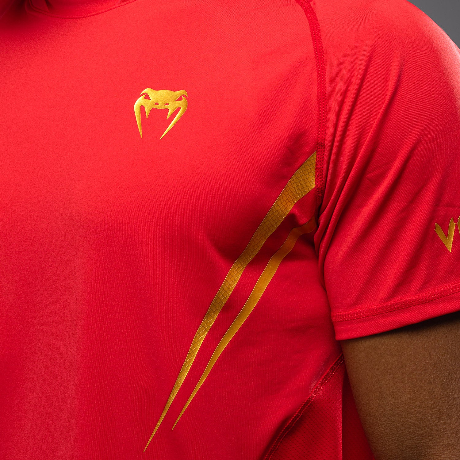 Venum x WOW FC Dry-Tech T-Shirt - Fury Red/Gold - Image 7