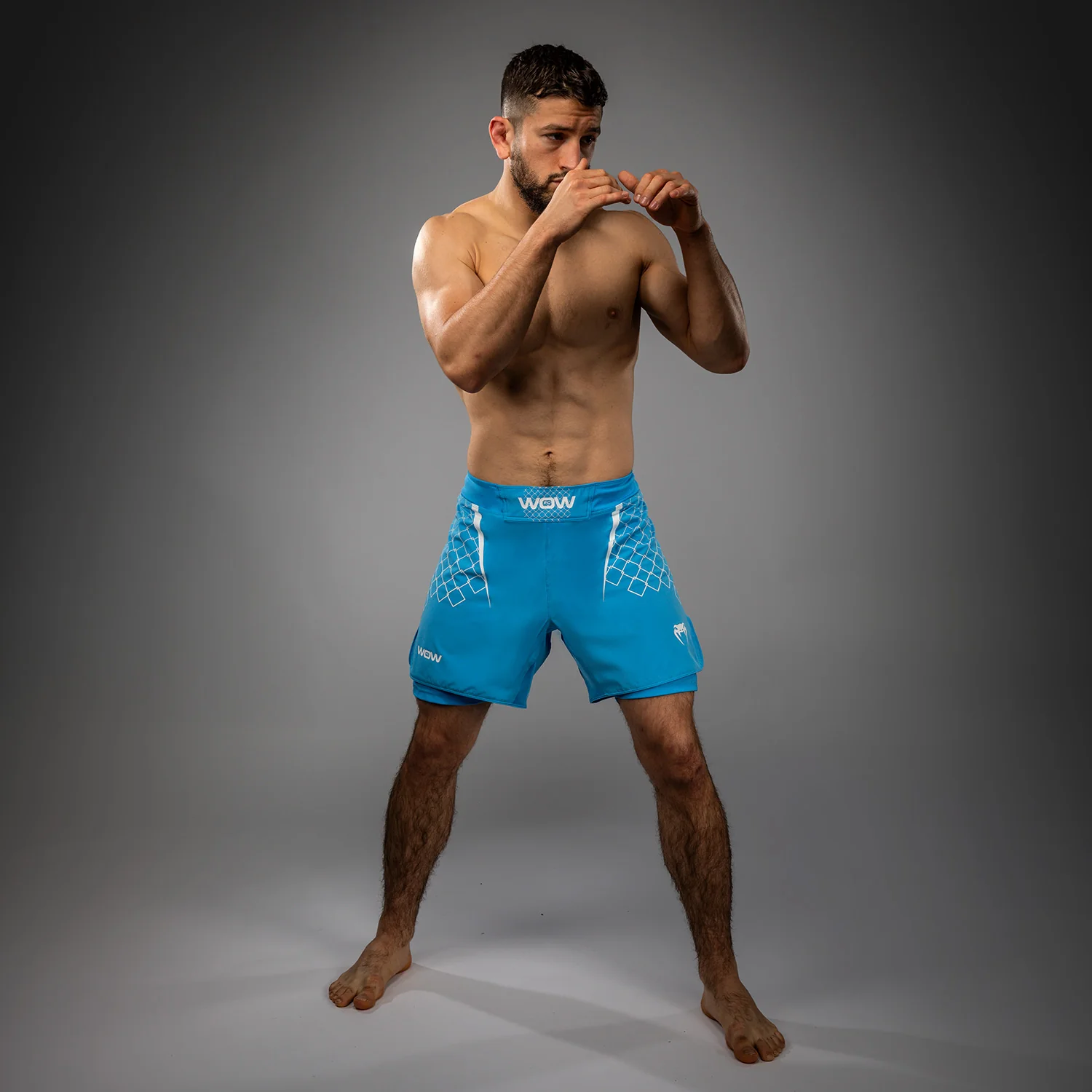 Venum x WOW FC Men’s Fight Shorts - Pacific Blue - Image 5