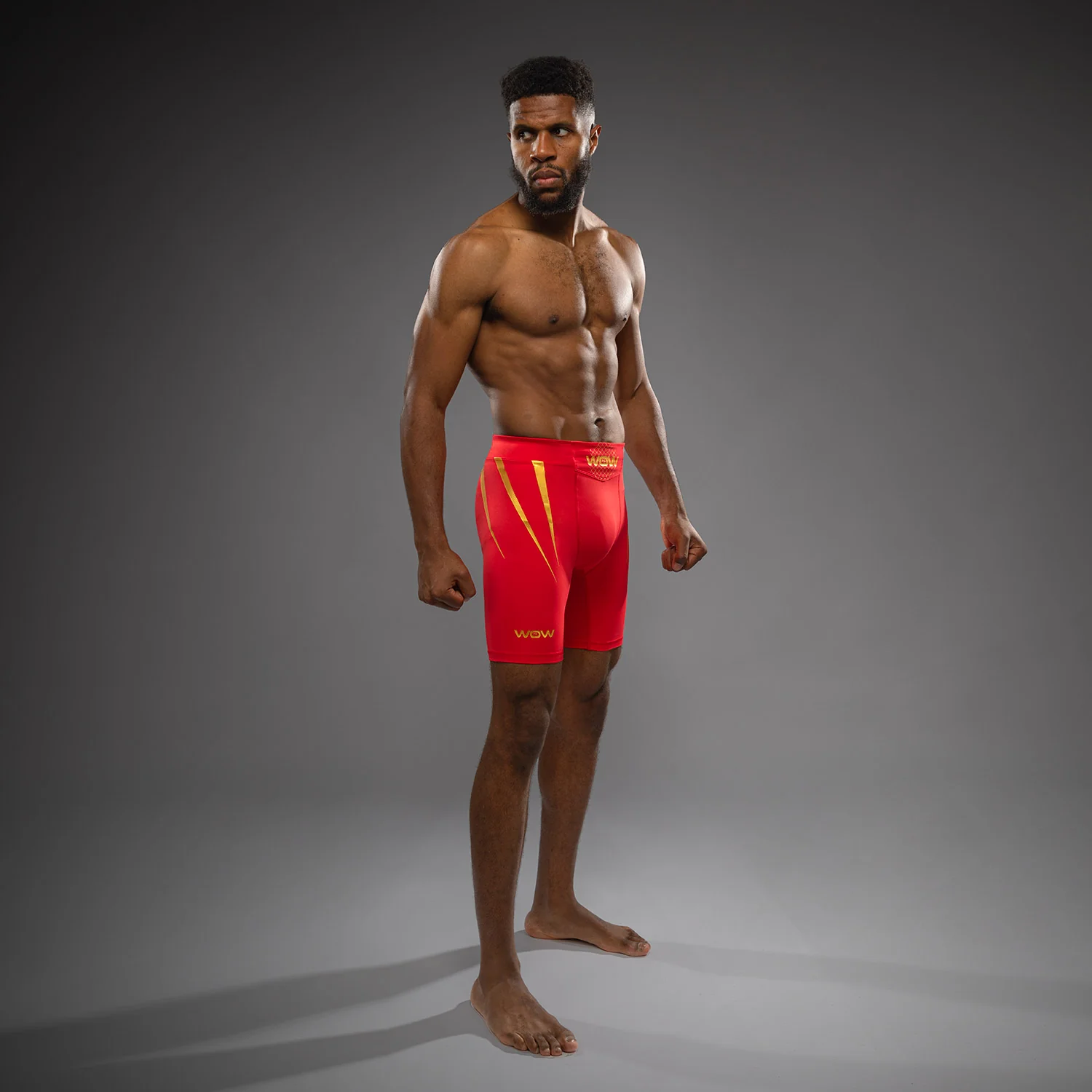 Venum x WOW FC Men’s Vale Tudo Shorts - Fury Red/ Gold - Image 4