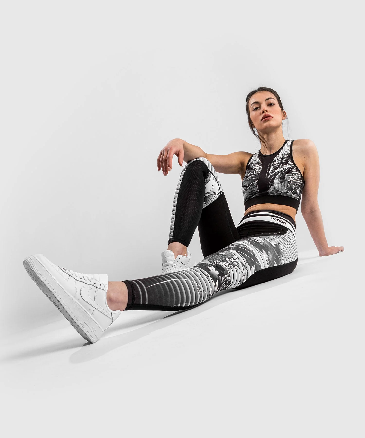 Venum YKZ21 Sport Bra – Black/White - Image 3