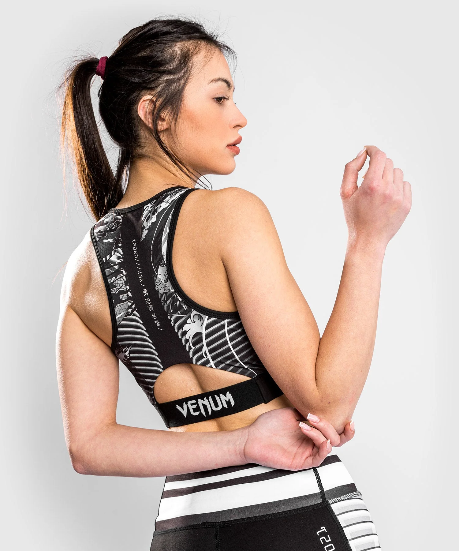 Venum YKZ21 Sport Bra – Black/White - Image 5